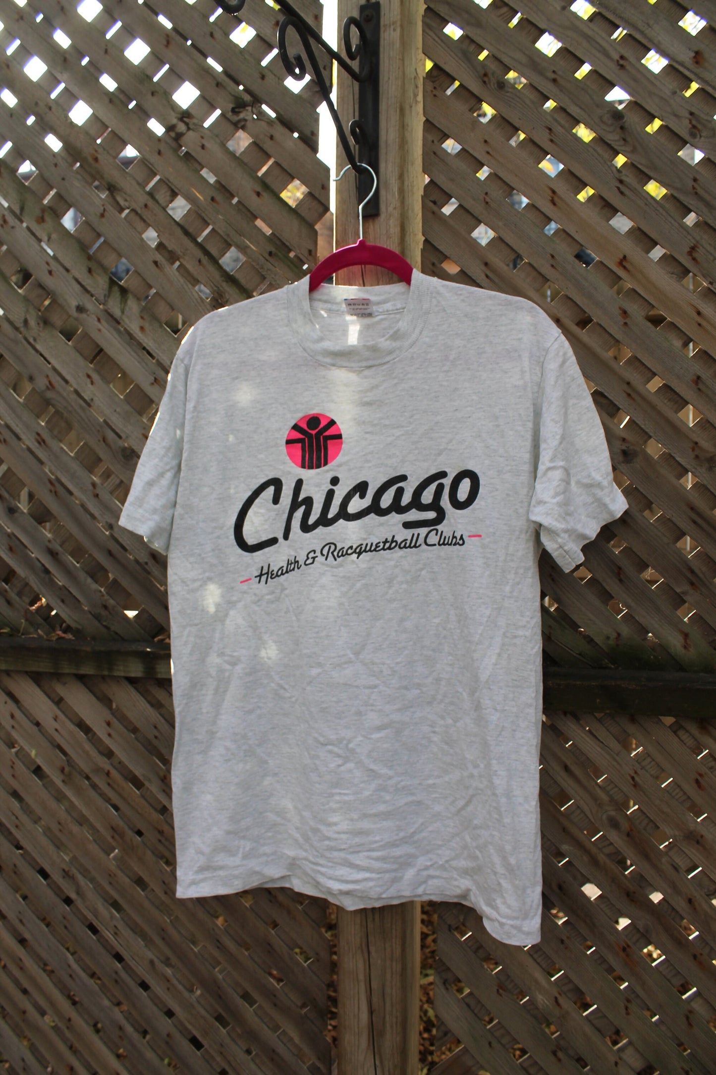 Vintage 1990s Chicago Health And Racquetball Club Graphic T Shirt /Sportswear / Streetwear / Made In USA / Single Stitch Tee