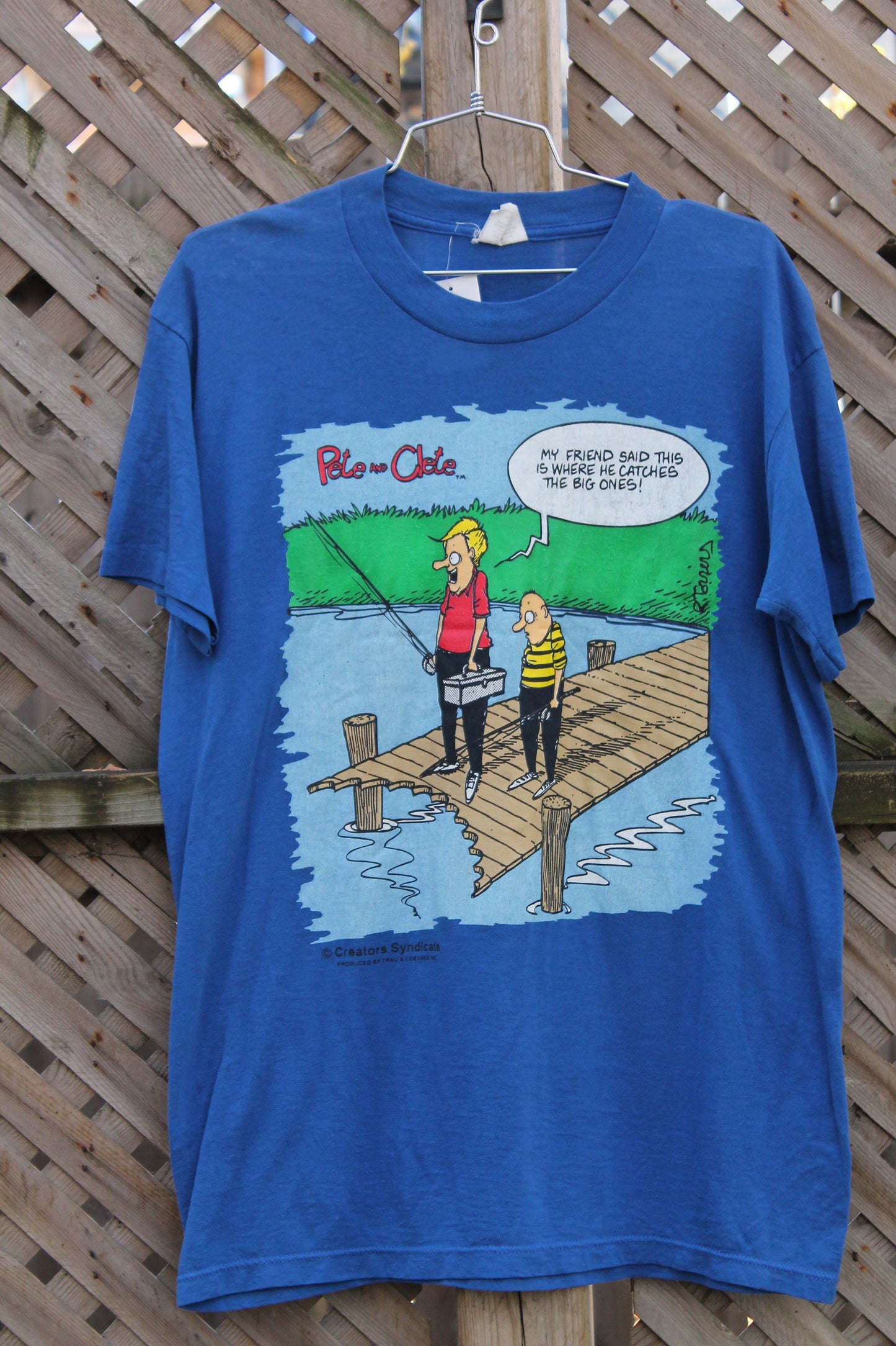 Vintage 1990s Pete And Clete Fishing Comic T Shirt