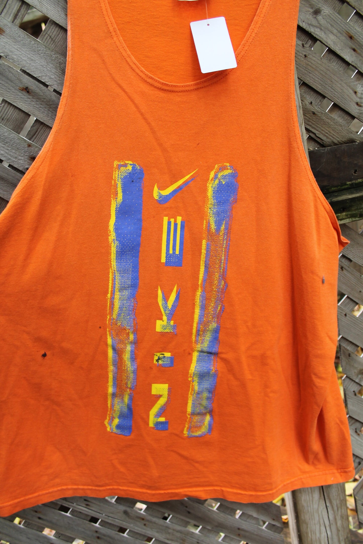 Vintage 1990s Orange Nike Tank Top Shirt / Made In USA / Nike Basketball Tank Top / Sportswear Graphic Tee / 80s / 90s