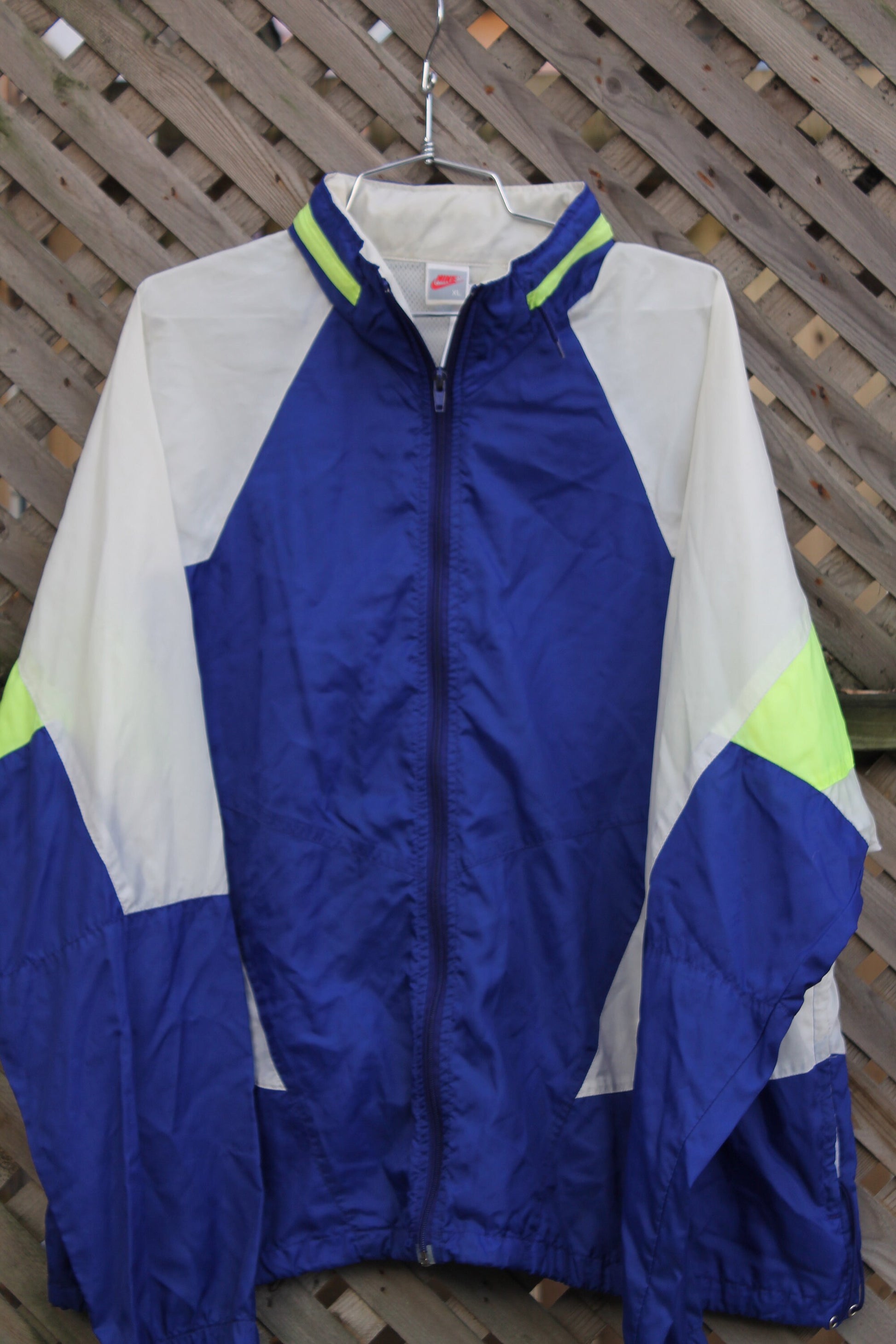 Vintage 1990s Nike Grey Tag Color Block Windbreaker Jacket