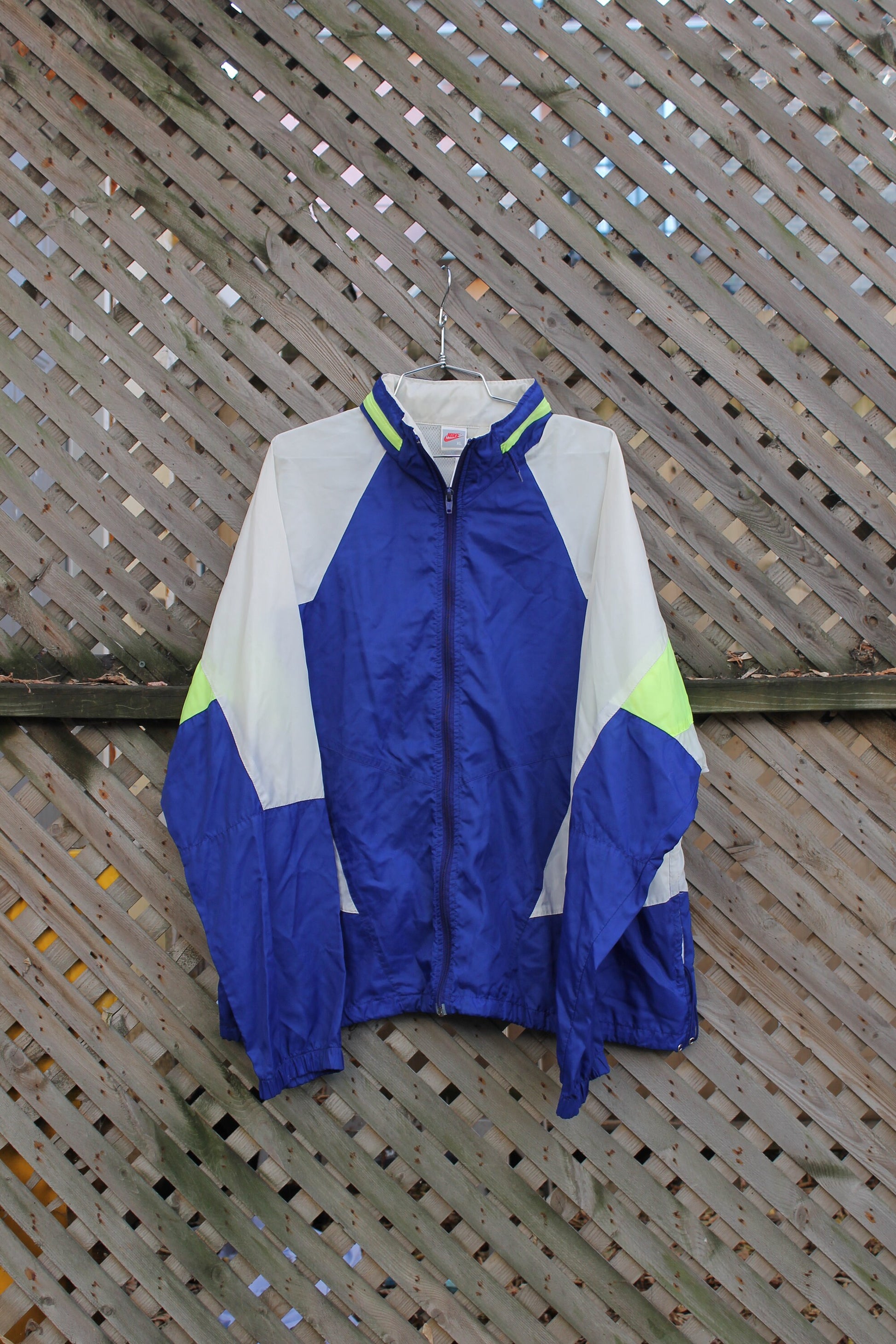 Vintage 1990s Nike Grey Tag Color Block Windbreaker Jacket