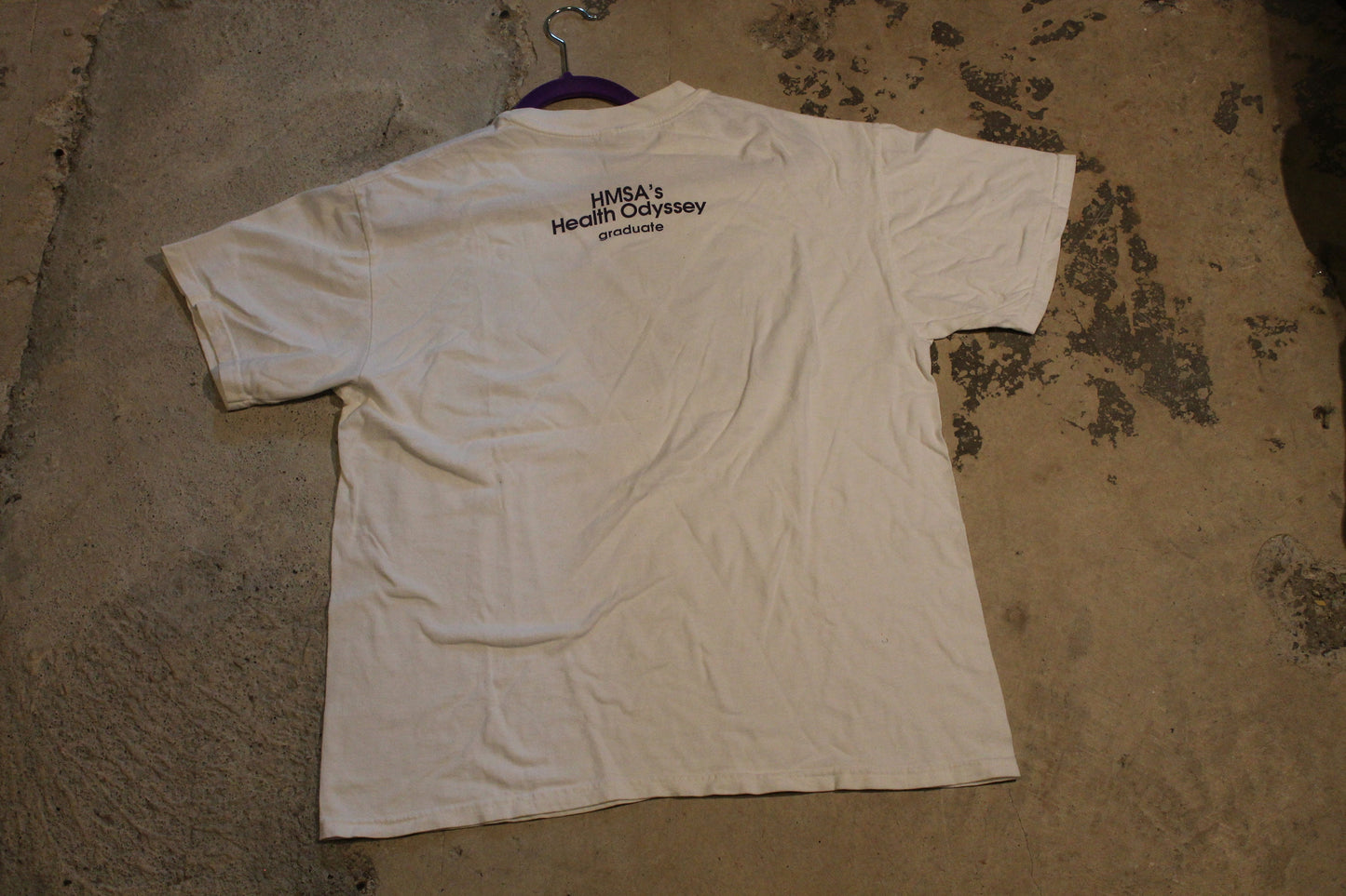 Vintage 1990s JOY Graphic T-Shirt / Joy Is / HMSA / Health Odyssey Grad / Box Logo Shirt / White Tee