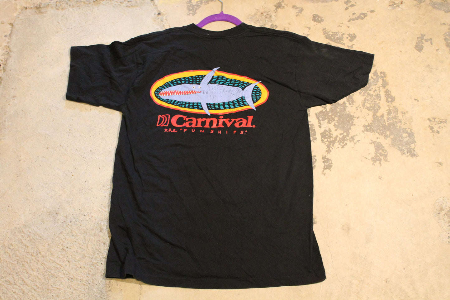 Vintage 1990s The Carnival Fun Ships Graphic T-Shirt / Animal Graphic / Single Stitch / Tortuga Sportswear / 90s