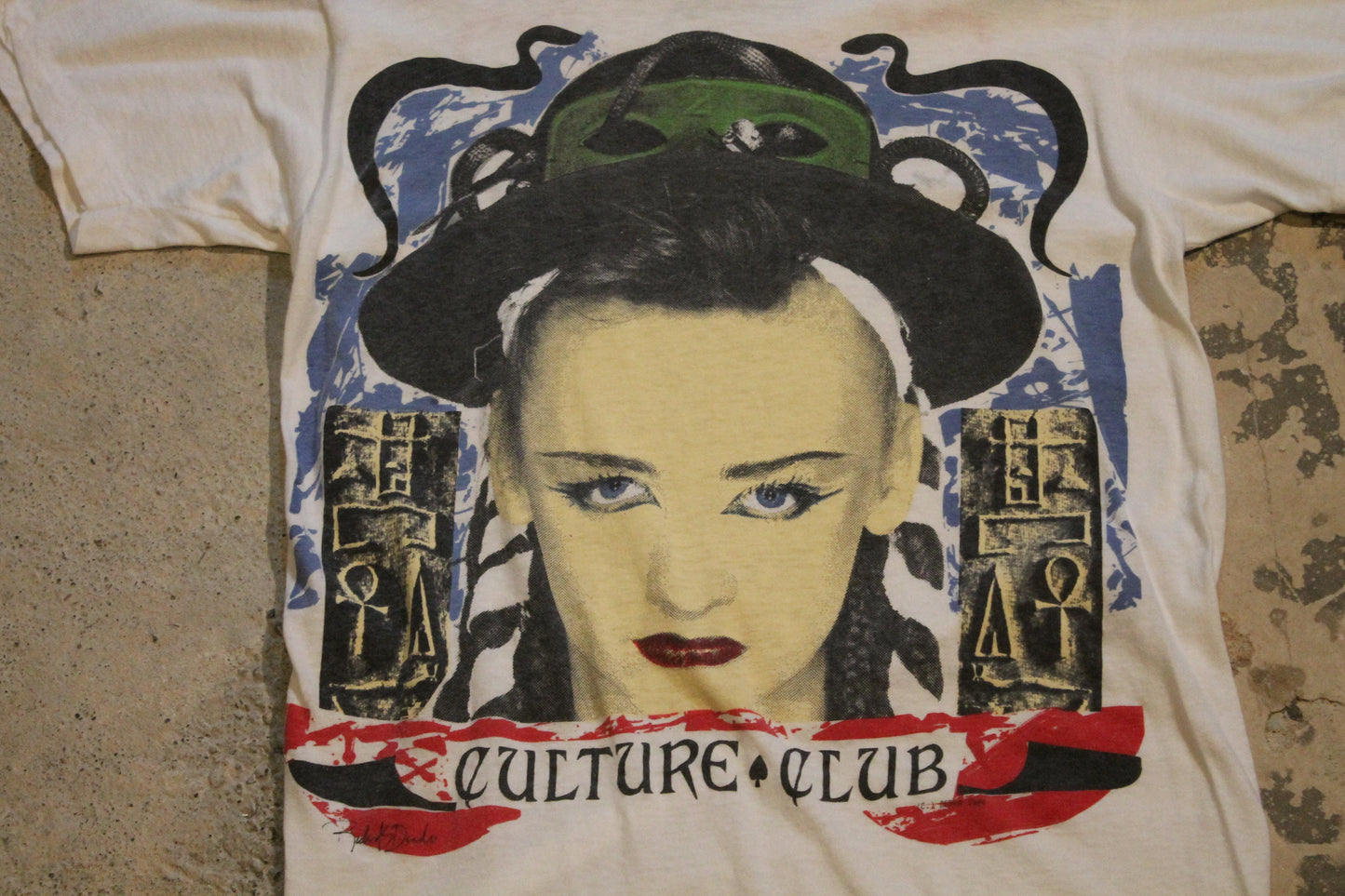 Vintage 1984 Culture Club Graphic Band T Shirt / Music Promo / Concert Tee / 80s / Made In USA / Single Stitch