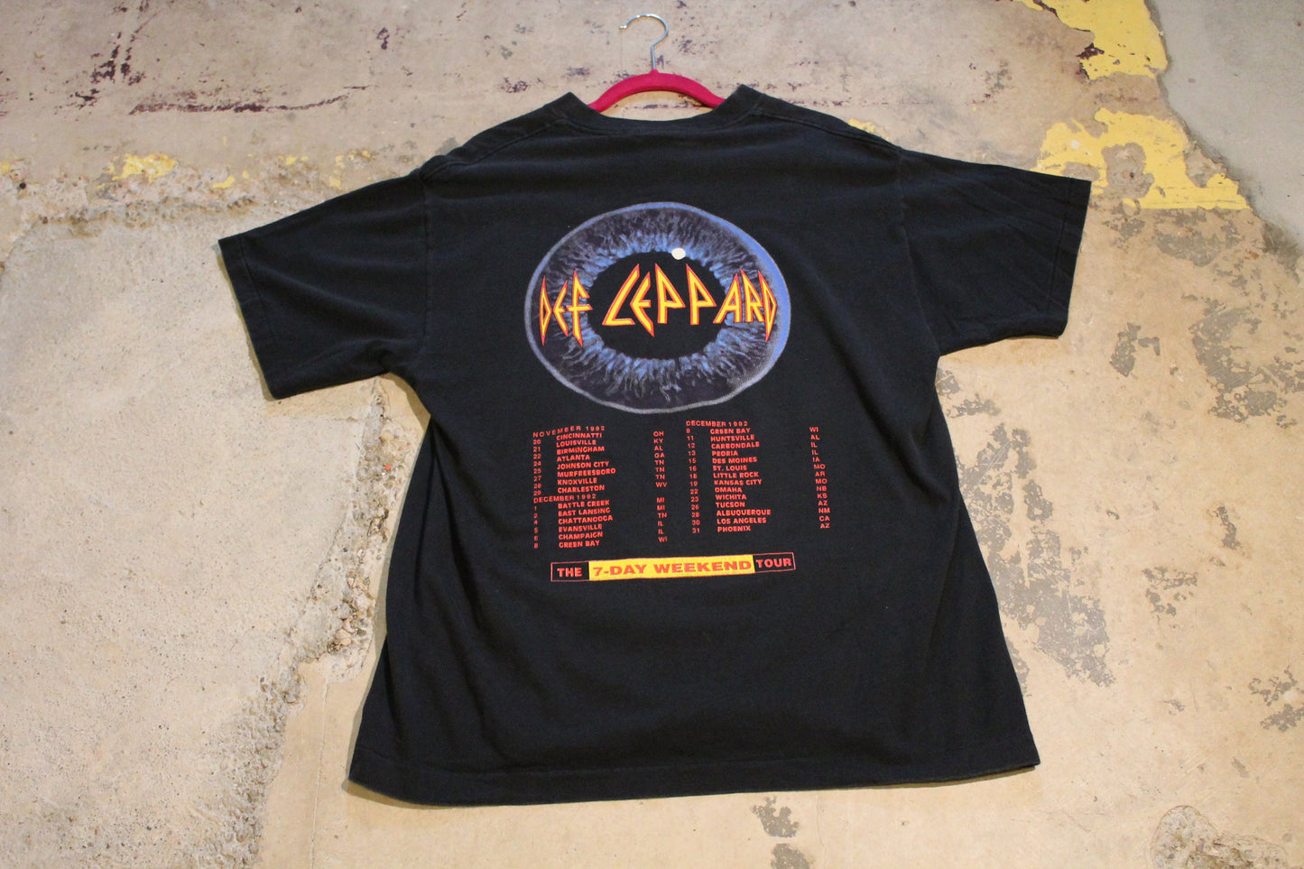 Vintage 1993 Def Leppard Adrenalize Album Promo The 7-Day Weekend Tour T Shirt / 90s Concert / Tour Graphic