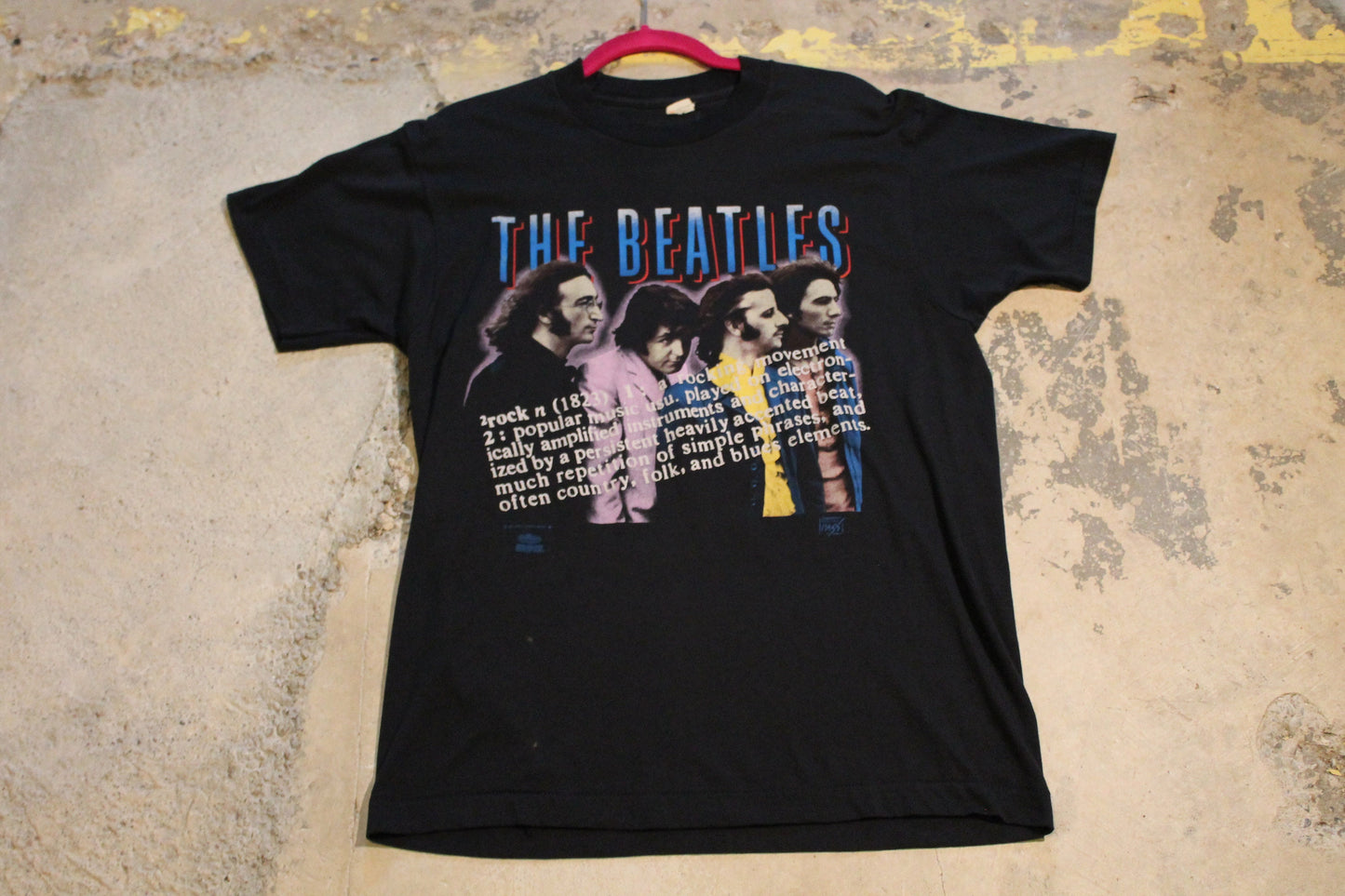 Vintage 1980s The Beatles Rock Music Promo Graphic T Shirt / Backstage Pass / Made In Canada / Single Stitch / Beatles Tee