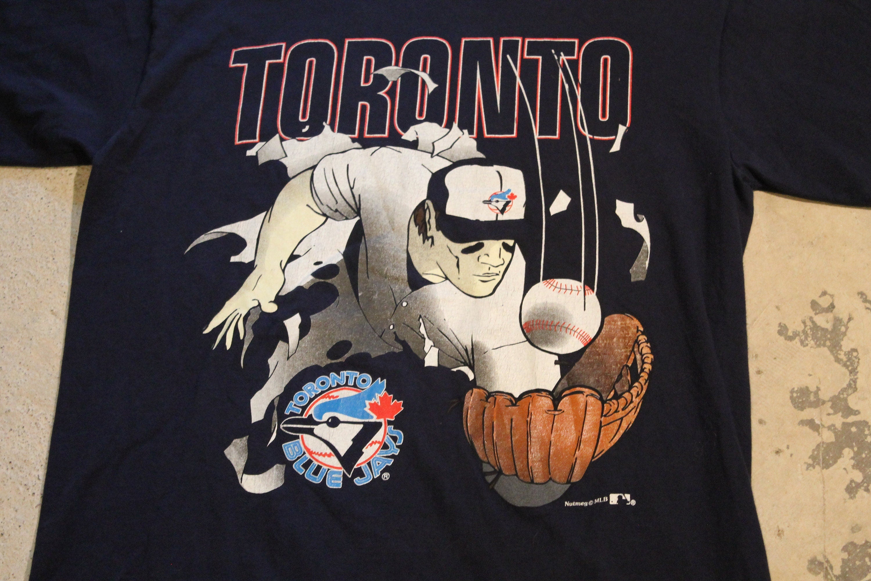 Vintage 1990s Toronto Blue Jays MLB Baseball Nutmeg T Shirt Sportswear