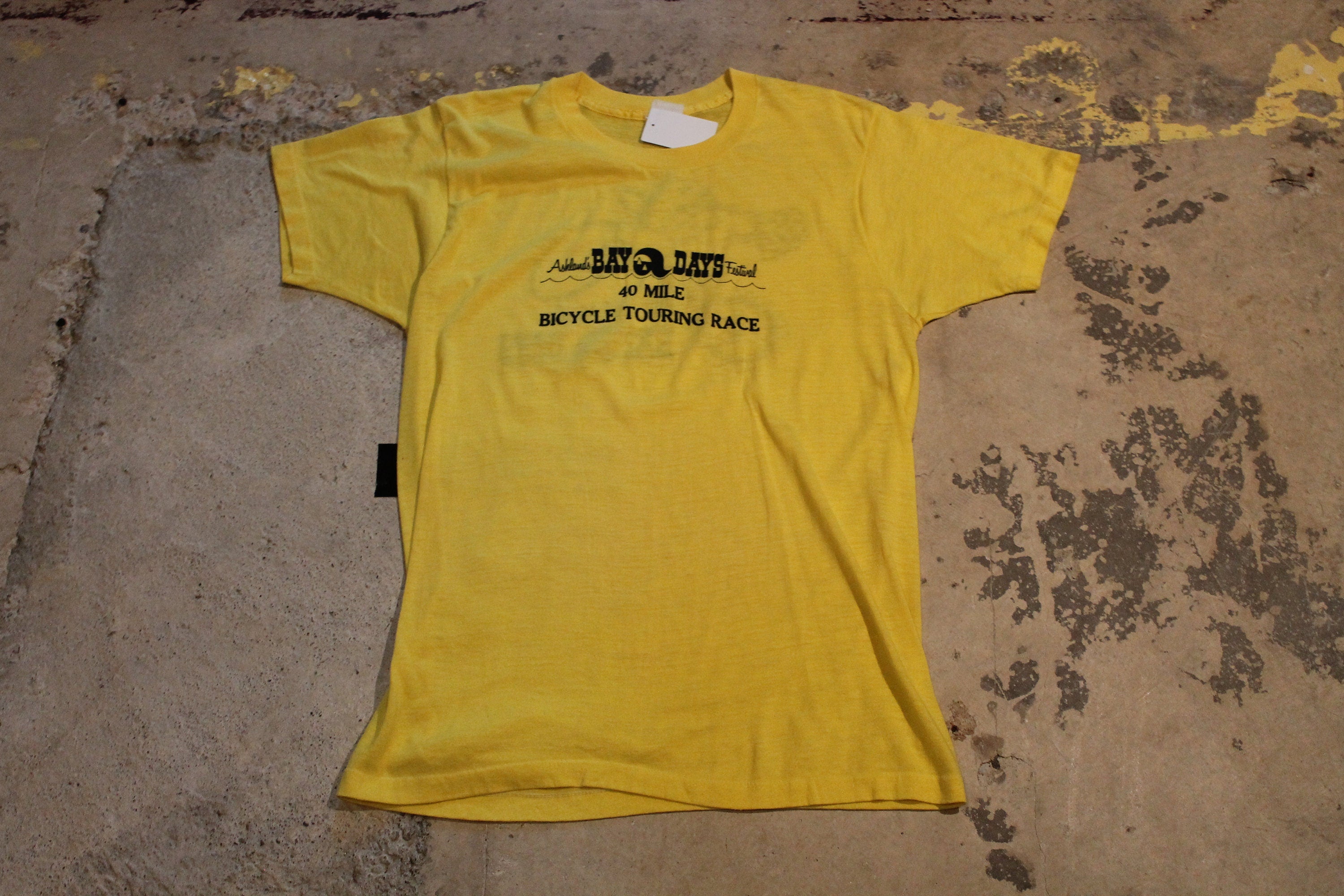 Vintage 1970s 40 Mile Bicycle Touring Race Bay Days Festival T-Shirt