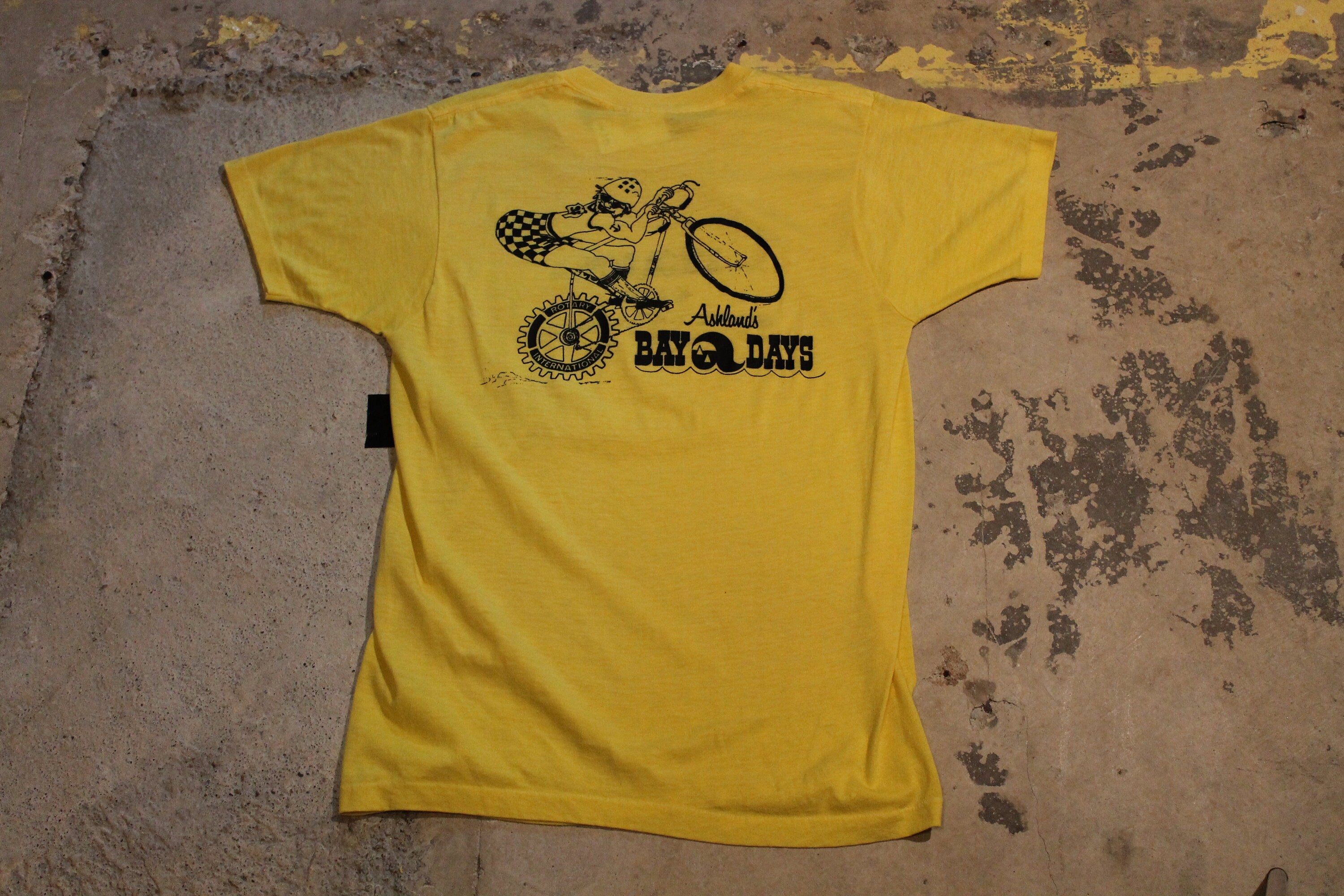 Vintage 1970s 40 Mile Bicycle Touring Race Bay Days Festival T-Shirt