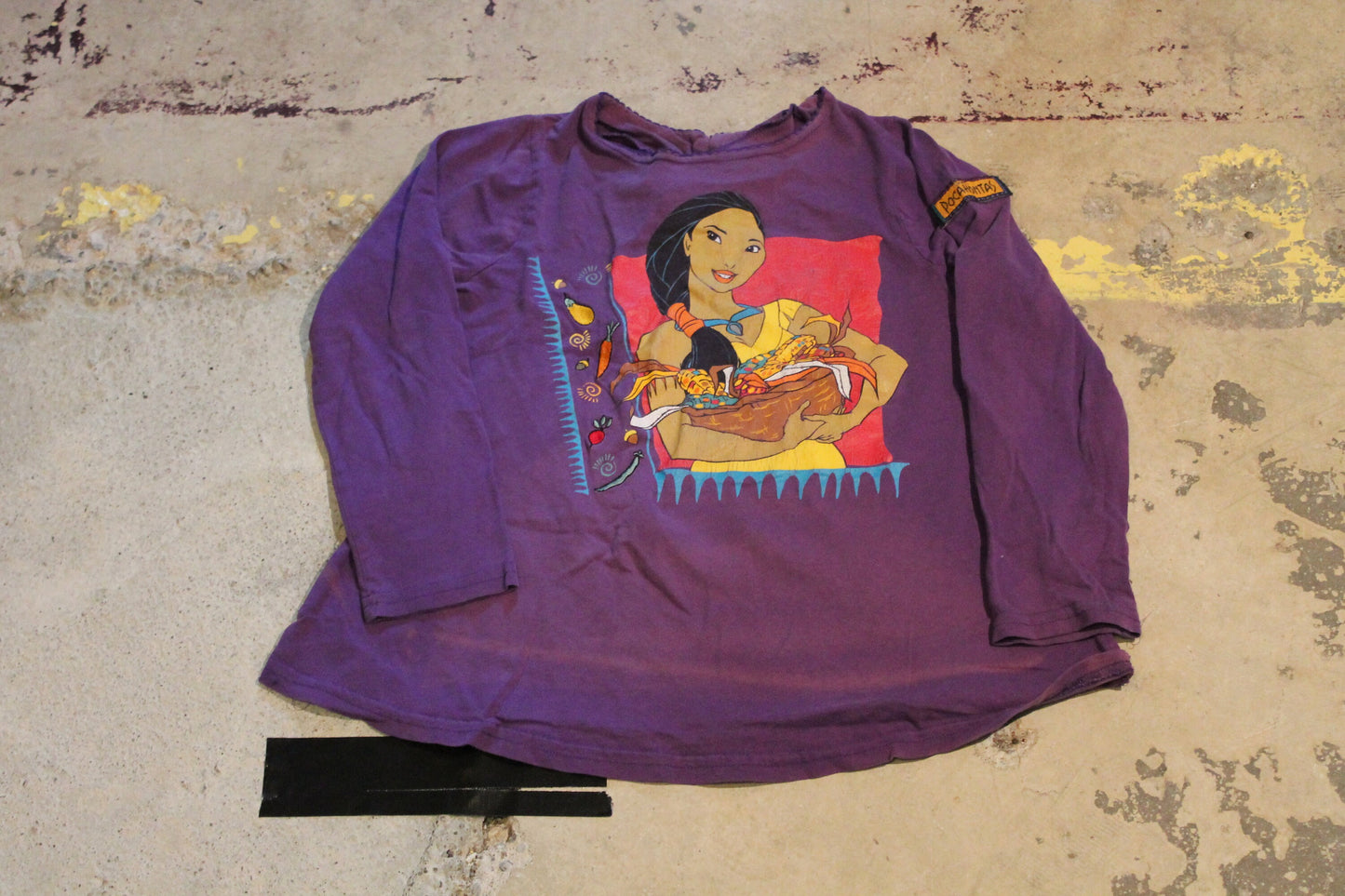 Vintage 1990s Disney Pocahontas Long Sleeve Youth Size T-Shirt / Disney Princess / Movie Promo T Shirt / 90s / 2000