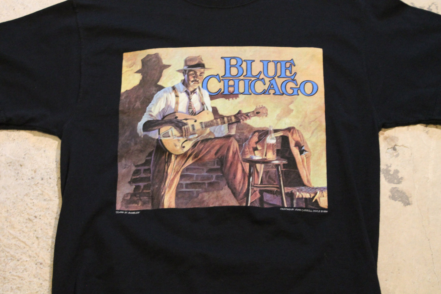 Vintage 1999 Clark St Rambler Blue Chicago Graphic T Shirt / Blues Music Promo / Vintage T-Shirt / Art Tee / Streetwear Fashion