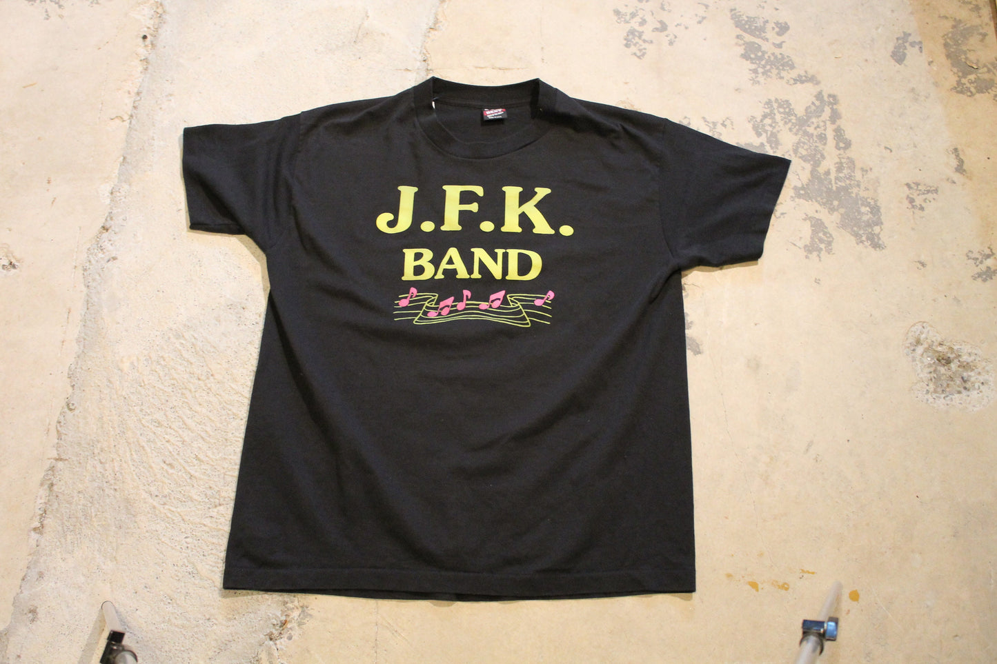 Vintage 1990s J.F.K Band T-Shirt / Music Note / Single Stitch / 80s / 90s / Streetwear Fashion / Made In USA