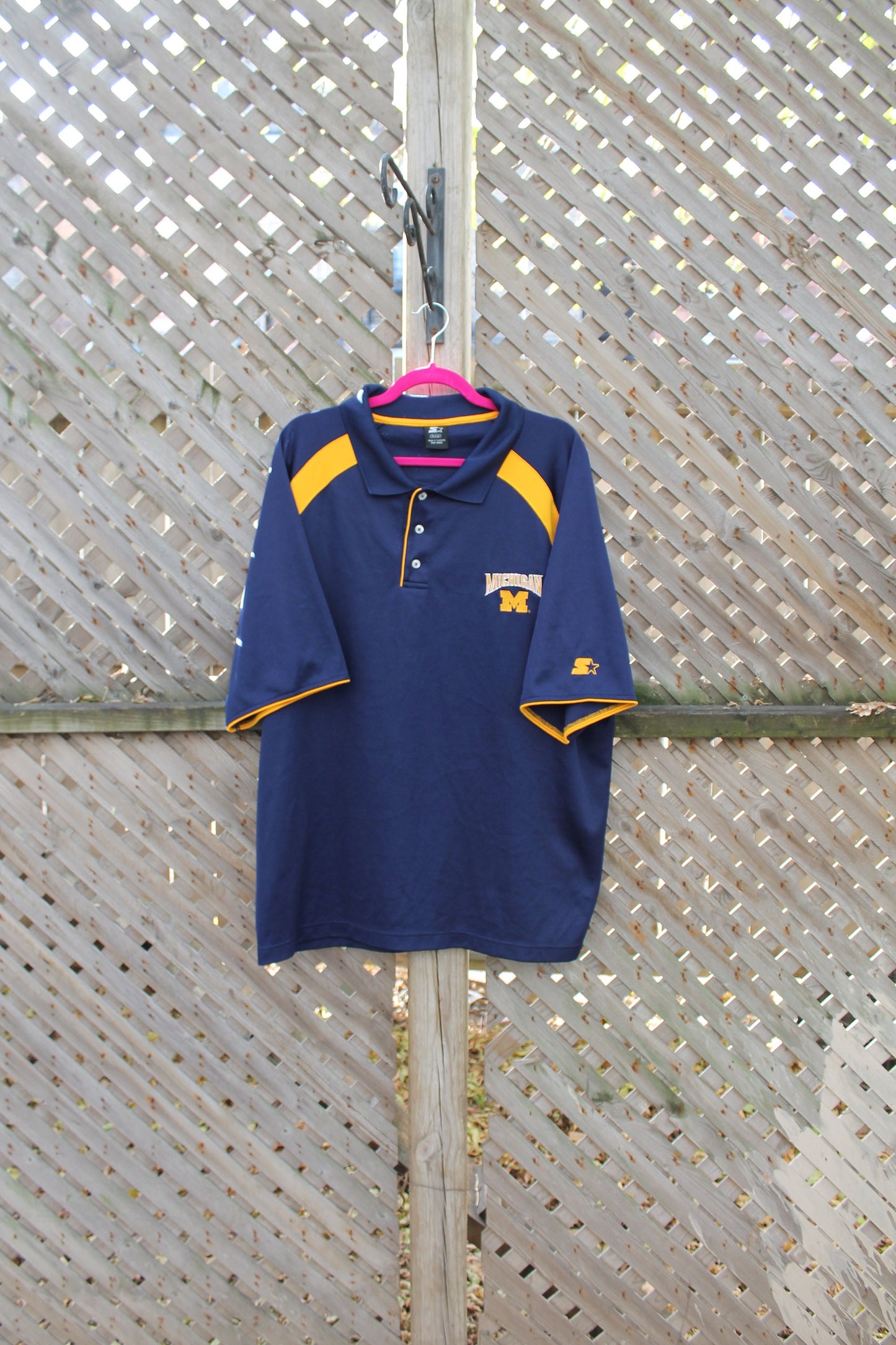 Vintage 1990s University Of Michigan Wolverines NCAA Starter Polo Shirt