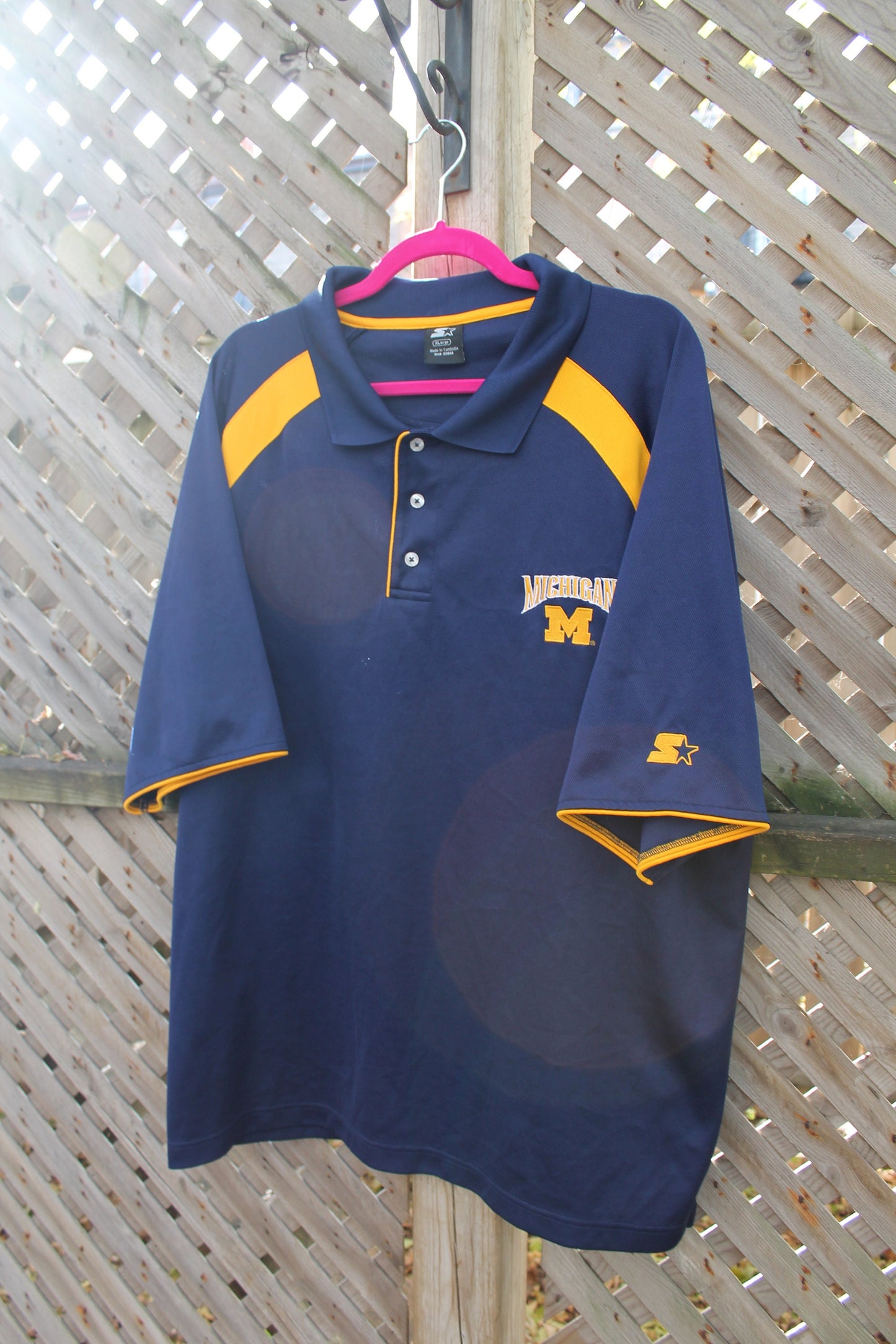 Vintage 1990s University Of Michigan Wolverines NCAA Starter Polo Shirt