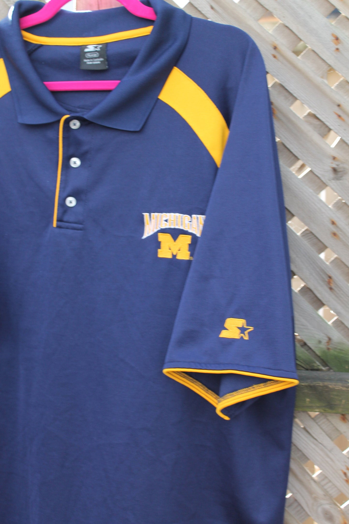 Vintage 1990s University Of Michigan Wolverines NCAA Starter Polo Shirt