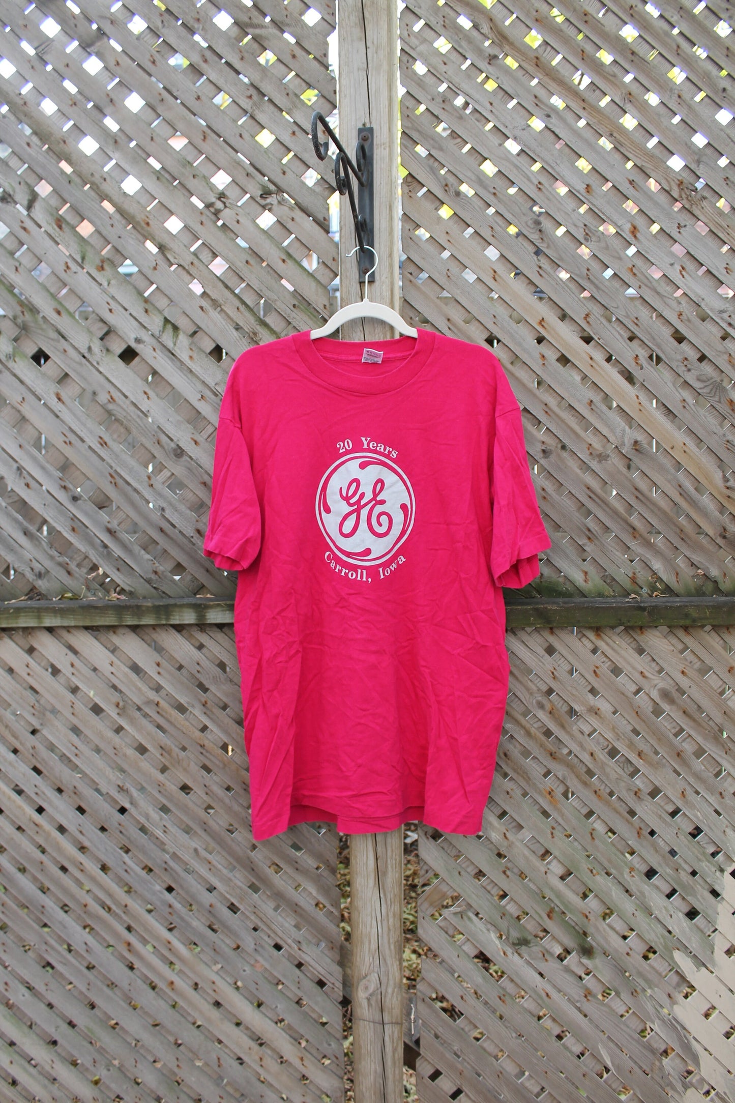 Vintage 1990s General Electric 20 Year Carroll Iowa Anniversary T Shirt / Made In USA / Single Stitch T Shirt