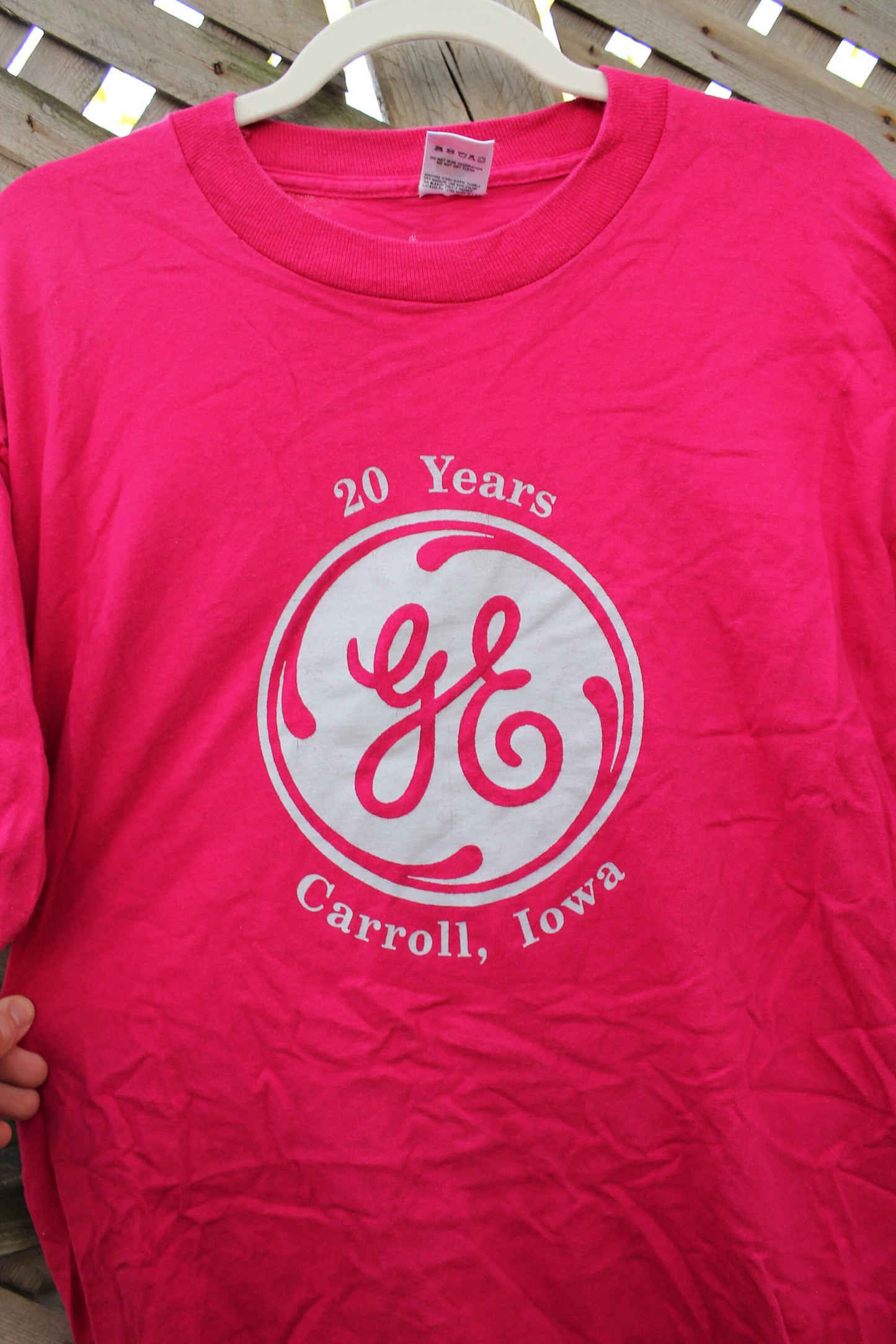 Vintage 1990s General Electric 20 Year Carroll Iowa Anniversary T Shirt / Made In USA / Single Stitch T Shirt