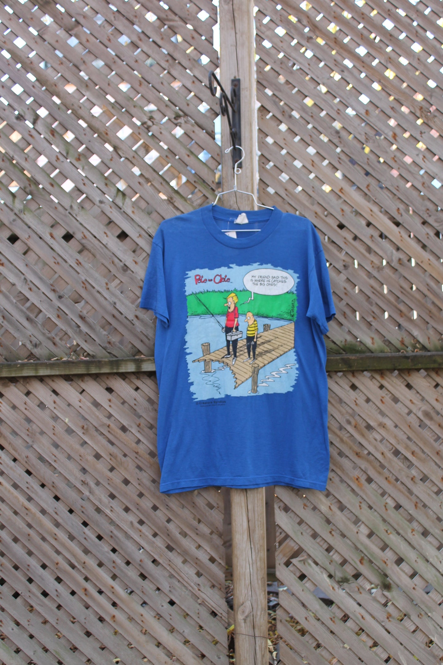 Vintage 1990s Pete And Clete Fishing Comic T Shirt