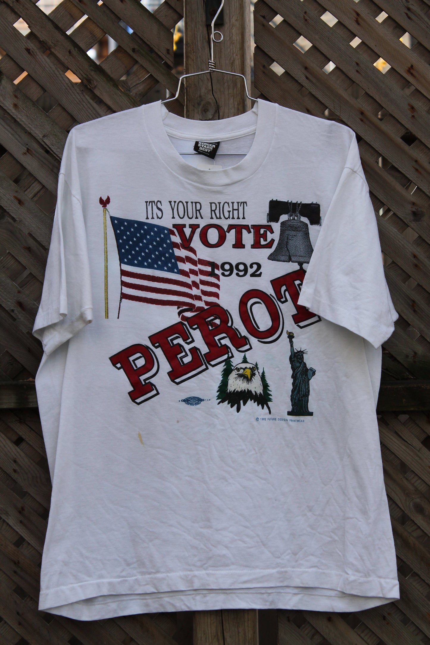 Vintage 1992 Its Your Right To Vote Graphic T Shirt