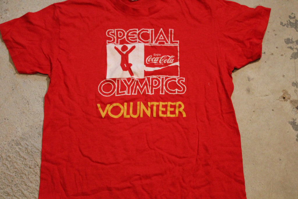 Vintage 1970s Coca Cola Special Olympics Volunteer T Shirt