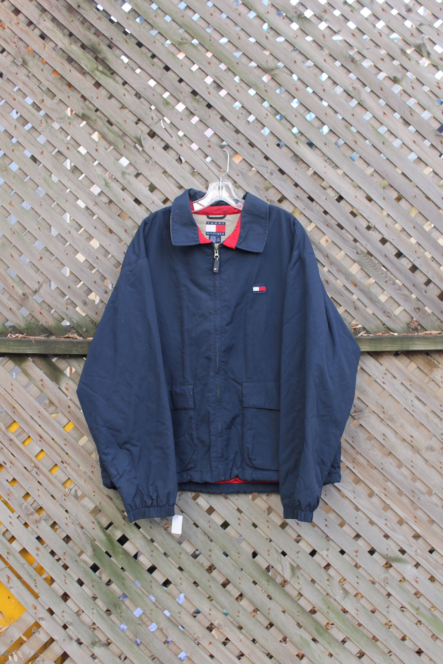 Vintage 1990s Tommy Hilfiger Windbreaker Jacket / Tommy Hilfiger / Flag Patch / Sportswear / Outerwear Jacket / Streetwear Style