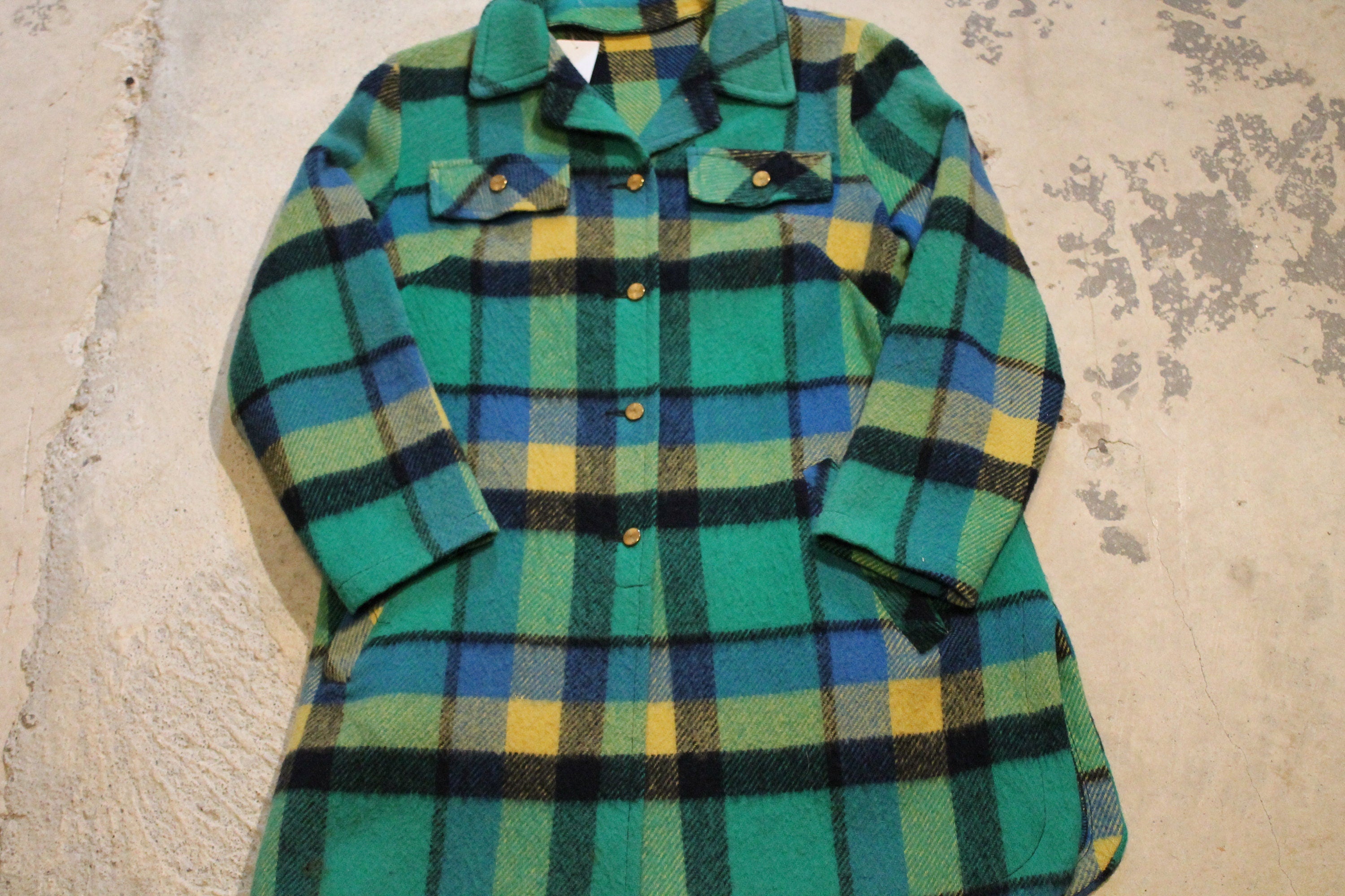 Vintage 1950s Green Plaid Winter Wear Jacket
