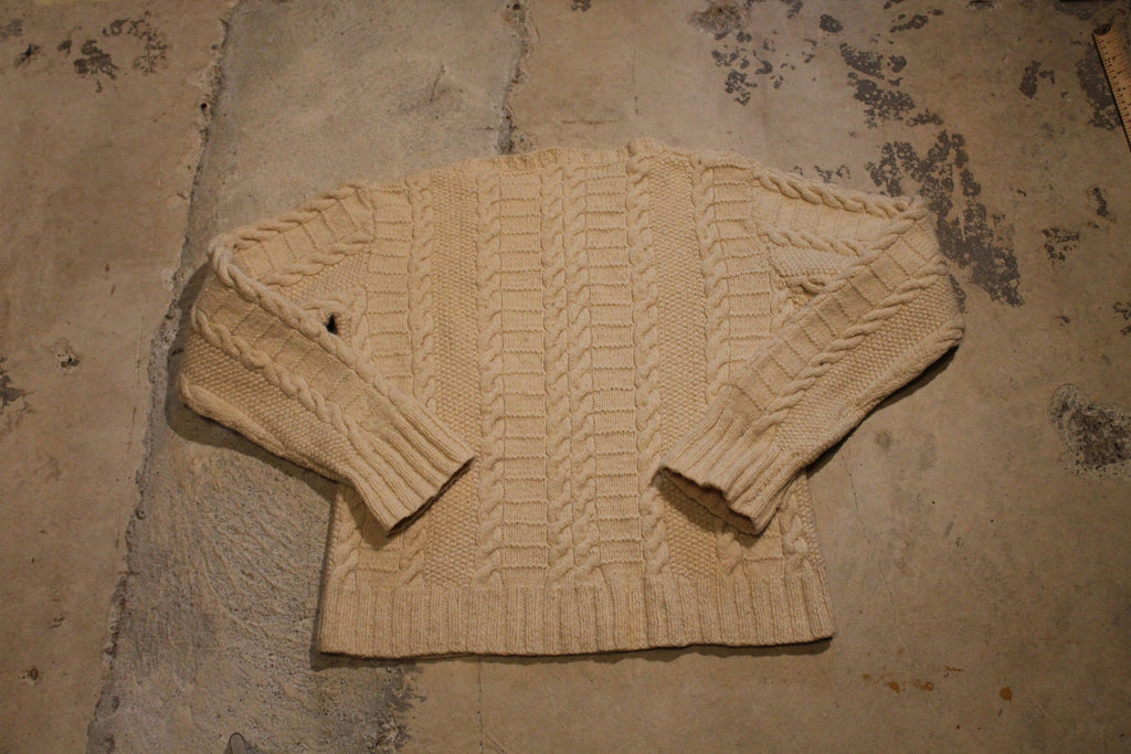 Vintage 1990s 3D Cable Knit Crewneck Sweater