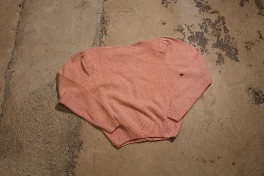 Vintage 1990s Light Pink Women's Silk Knit Cardigan Sweater