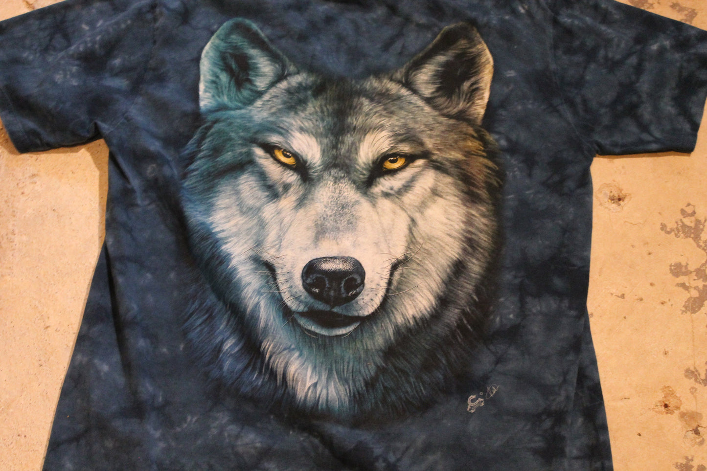 Vintage 1990s Grey Wolf Tie Dye Graphic T Shirt