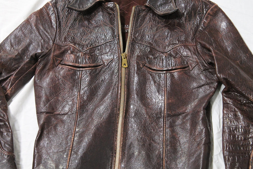Vintage 1970s East West Musical Instruments Leather Motorcycle Jacket