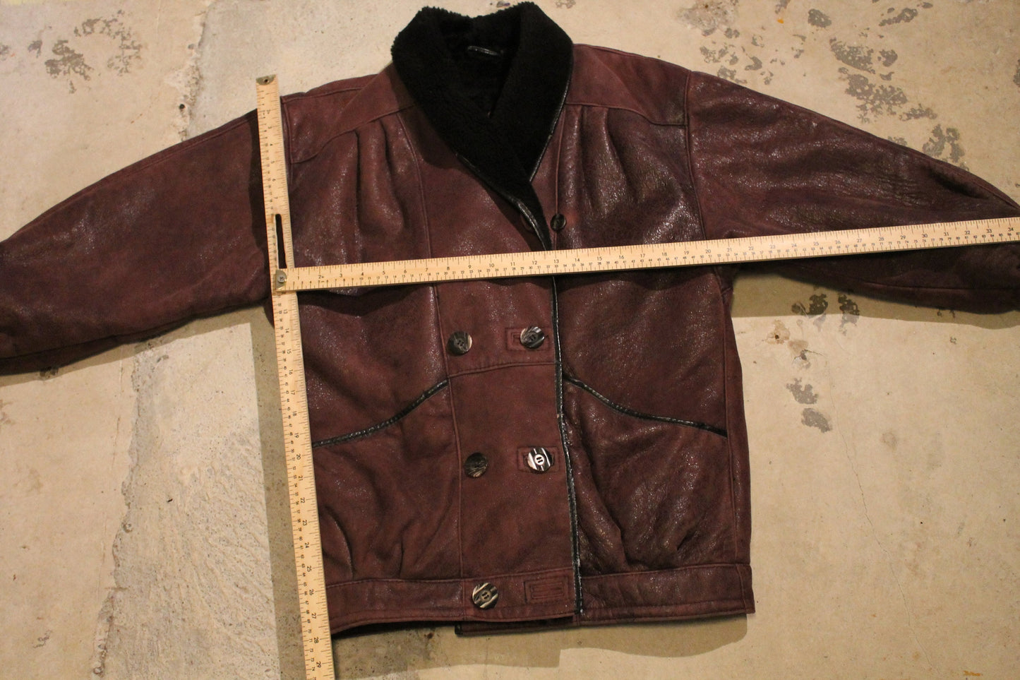 Vintage 1980s Wolff Of Canada Shearling Leather Coat / Leather Coat / Winter Outerwear / Streetwear Fashion / Retro Style / Button Up Jacket