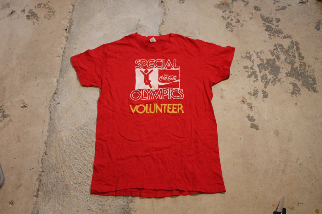 Vintage 1970s Coca Cola Special Olympics Volunteer T Shirt