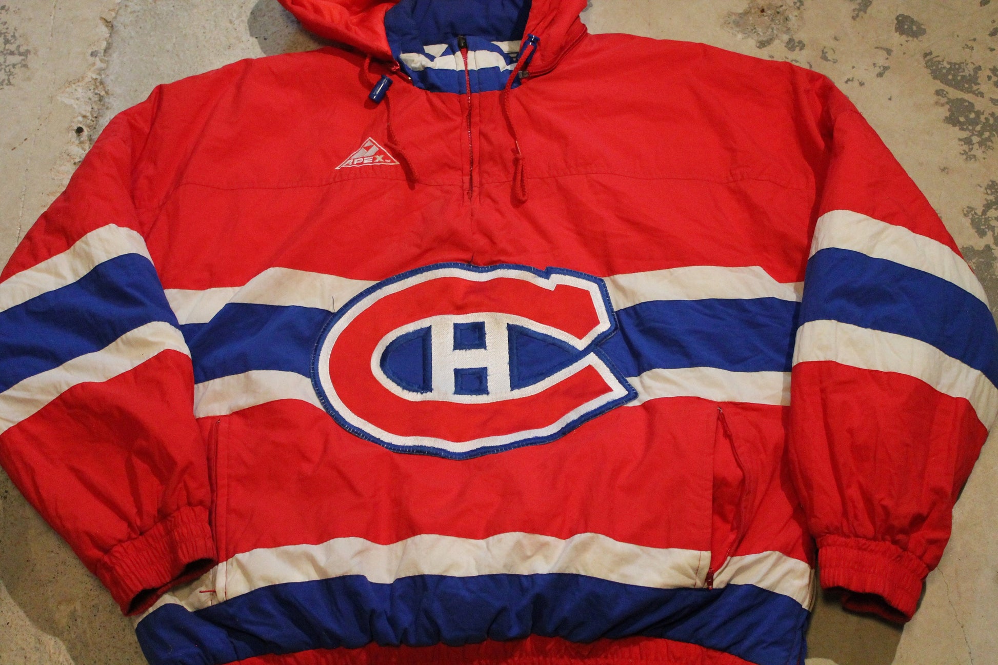Vintage 1990s Montreal Canadiens NHL Apex One Quarter Zip Puffer Jacket
