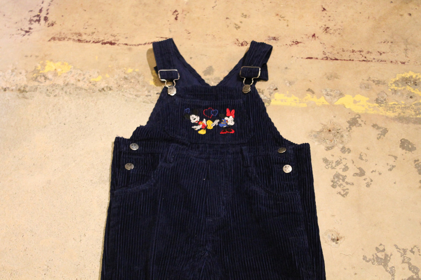 Vintage 1990s Disney Mickey Mouse Corduroy Overall Pants Size 30 x 21 / Streetwear Fashion Bottoms / 80s / 90s / Mickey Mouse / Hearts