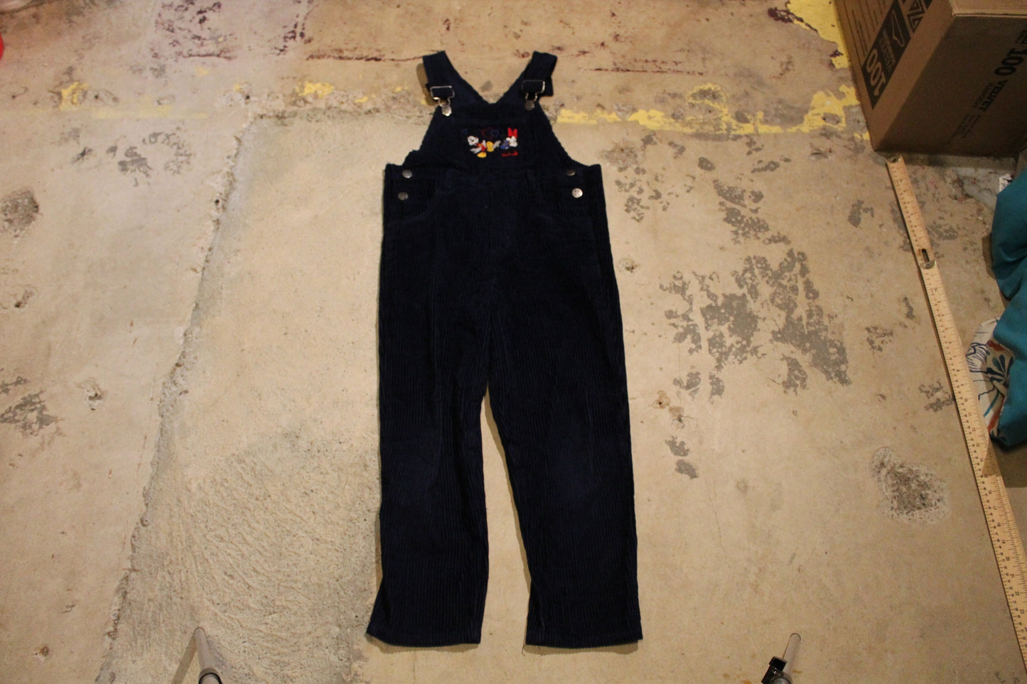 Vintage 1990s Disney Mickey Mouse Corduroy Overall Pants Size 30 x 21 / Streetwear Fashion Bottoms / 80s / 90s / Mickey Mouse / Hearts