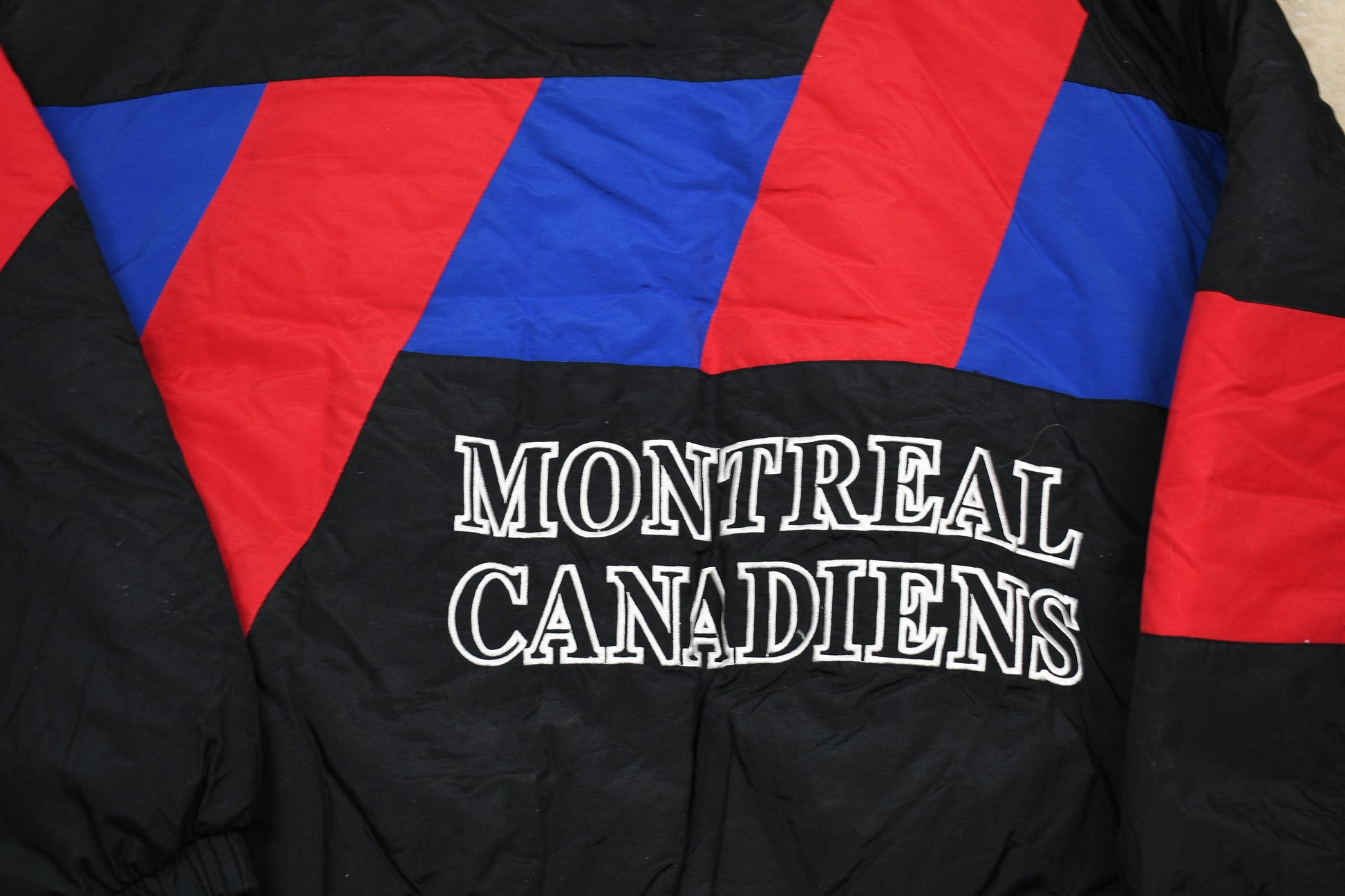 Vintage 1990s Montreal Canadiens NHL Color Block Puffer Jacket