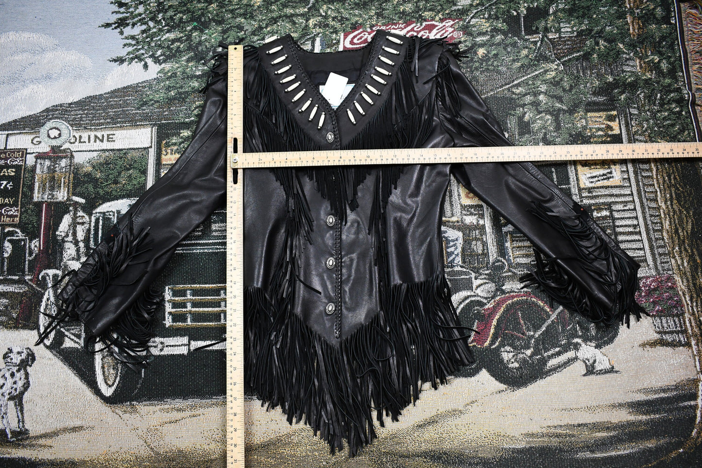 Vintage 1980s Arturo Design Leather Fringe Jacket / Fringe Coat / Western Style / Streetwear / Beaded / Burray Olson / Made In Mexico