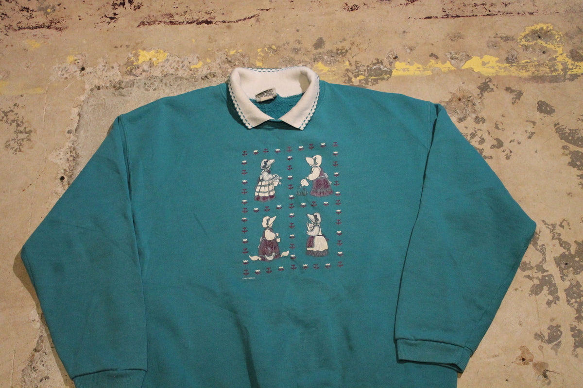 Vintage 1990s Nutmeg Lady Collared Sweatshirt