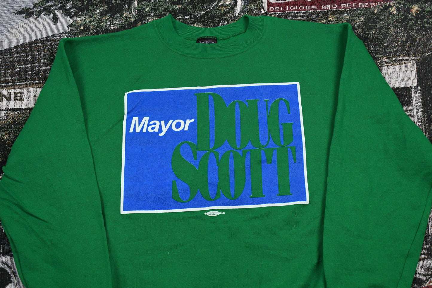 Vintage 1990s Mayor Doug Scott Promotional Crewneck / Mayor Doug Scott Screen Print / Vintage Sweatshirt / Platinum Sweats / Made In USA