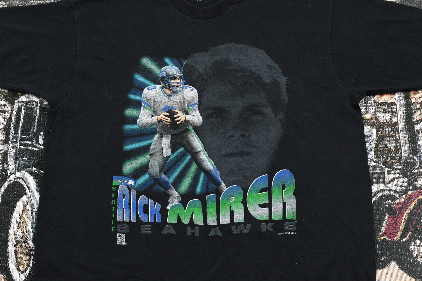 Vintage 1994 Seattle Seahawks NFL Rick Mirer Graphic T Shirt / Streetwear Fashion / NFL / American Football / Made In USA