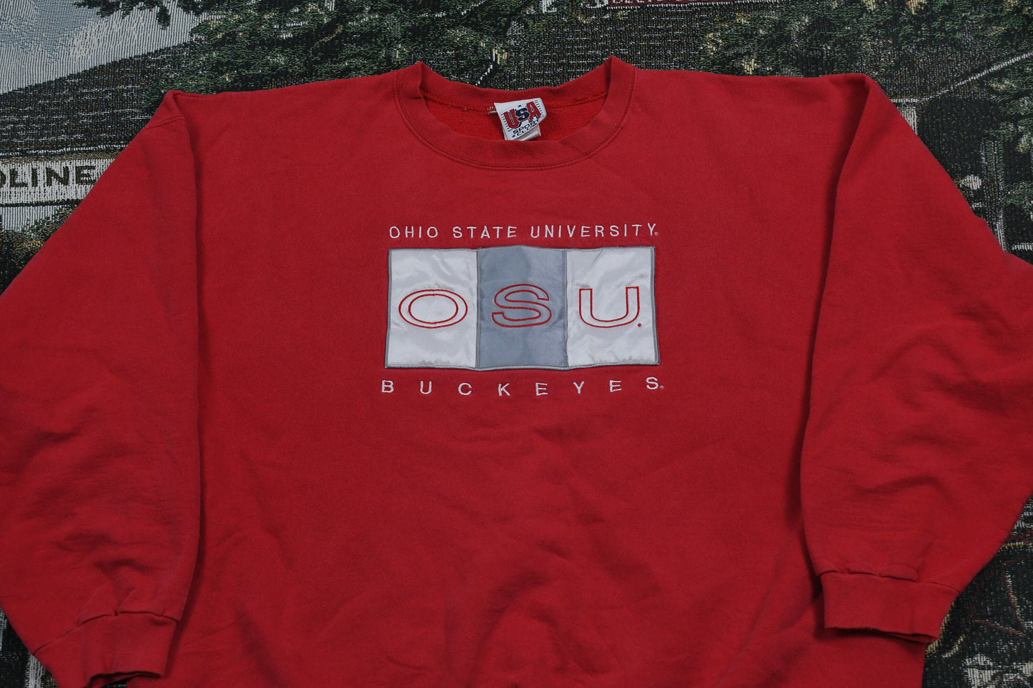 Vintage 1990s University Of Ohio Buckeyes Sportswear Graphic Crewneck / 90s Crewneck / Vintage NCAA Sweater / Buckeyes / Pullover Sweatshirt