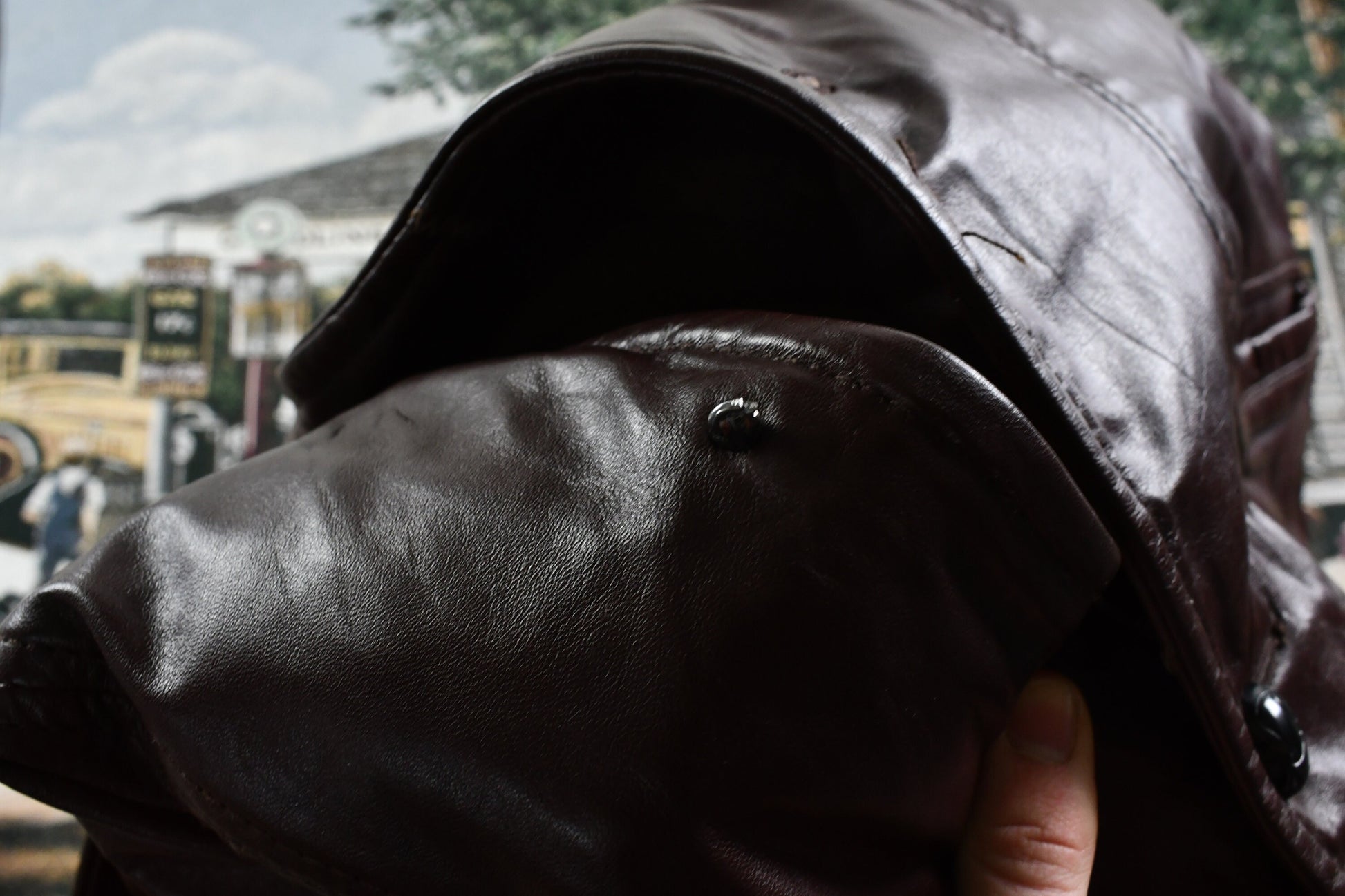 Vintage 1970s Genuine Leather Lined Overcoat