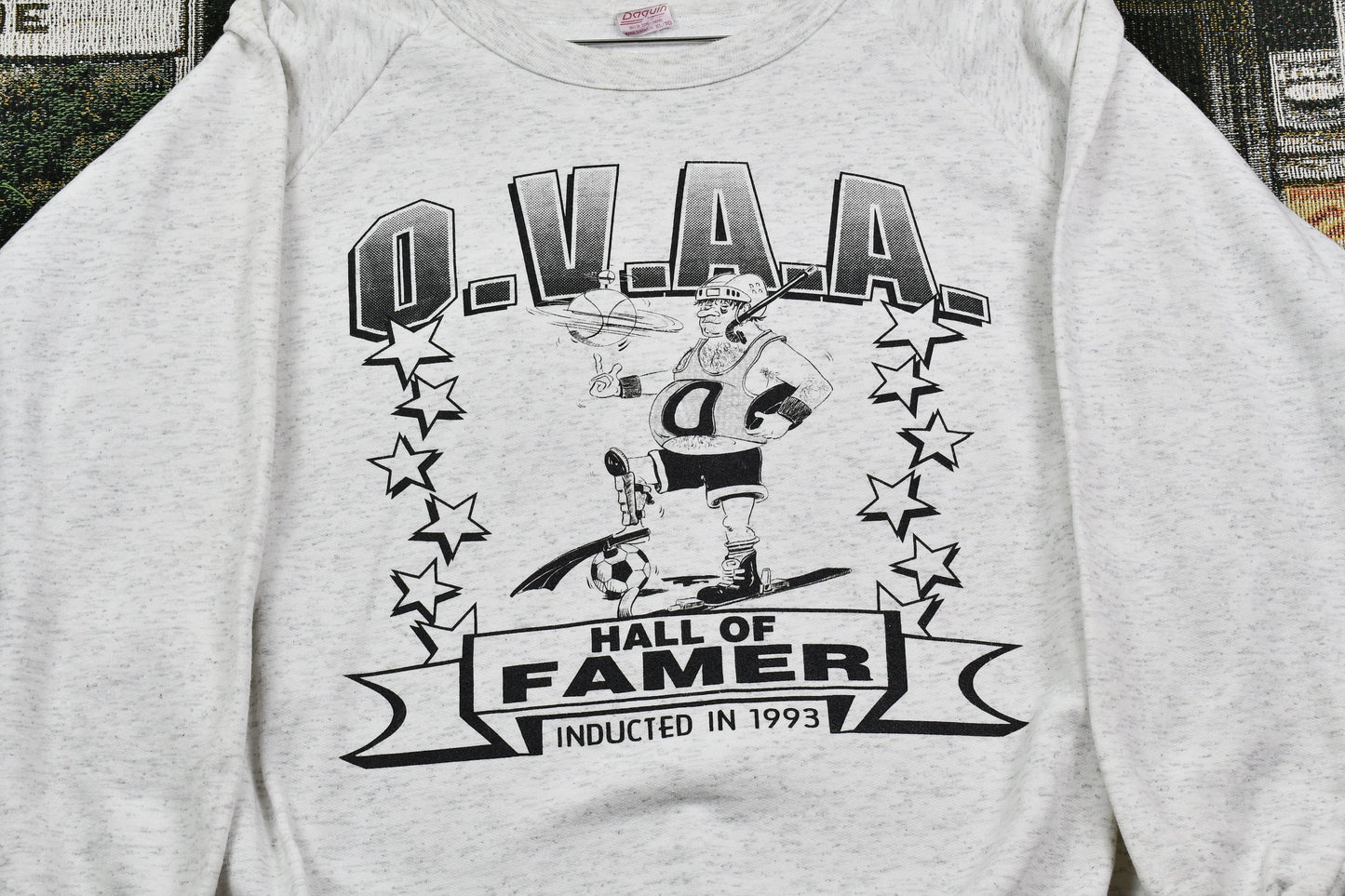 Vintage 1993 O.V.A.A Hall Of Fame Graphic Crewneck / Vintage American Multi Sportswear / Pullover Sweatshirt / Streetwear / Made In Canada