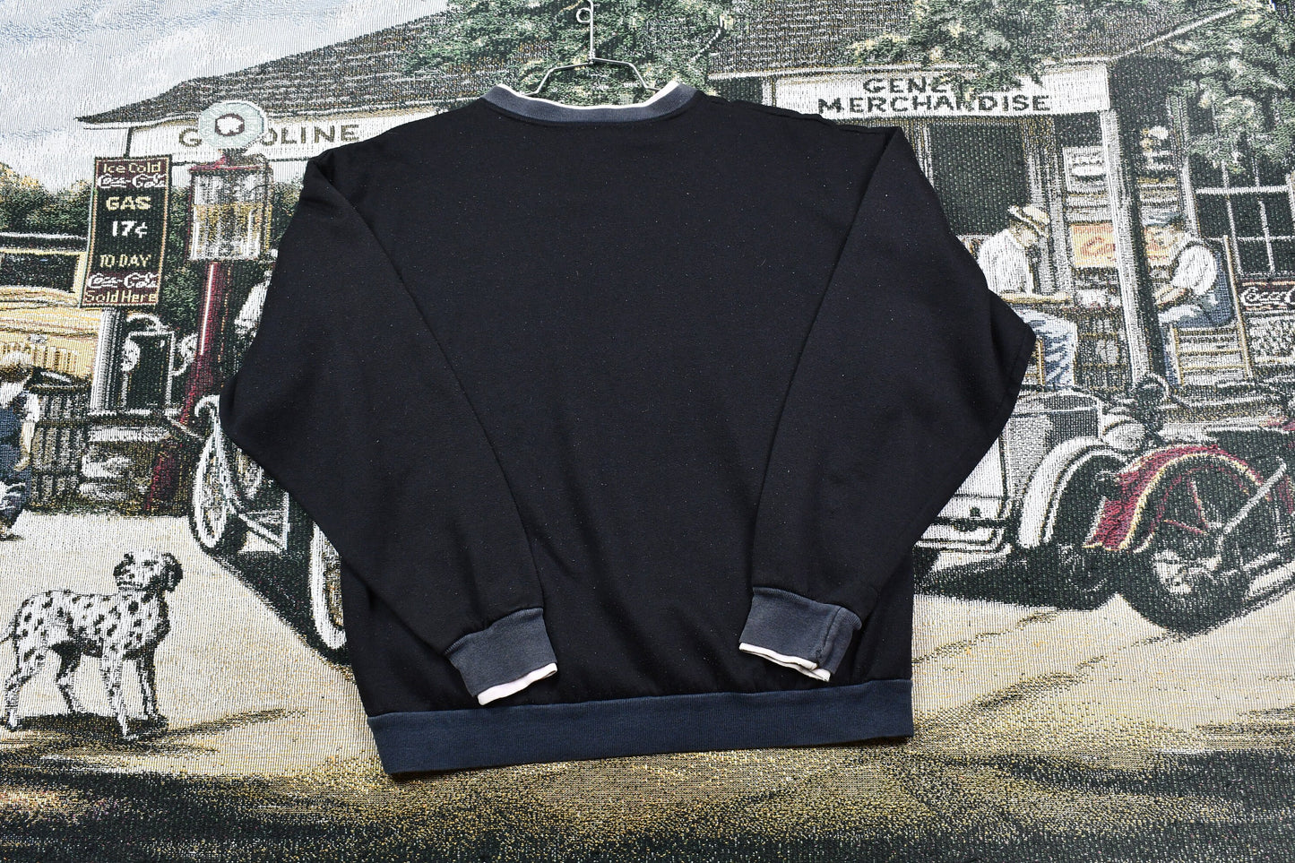 Vintage 1994 Black Cat Double Collar Graphic Crewneck / Whisker Sweatshirt / Pullover Sweatshirt / 90s Made In USA / Streetwear