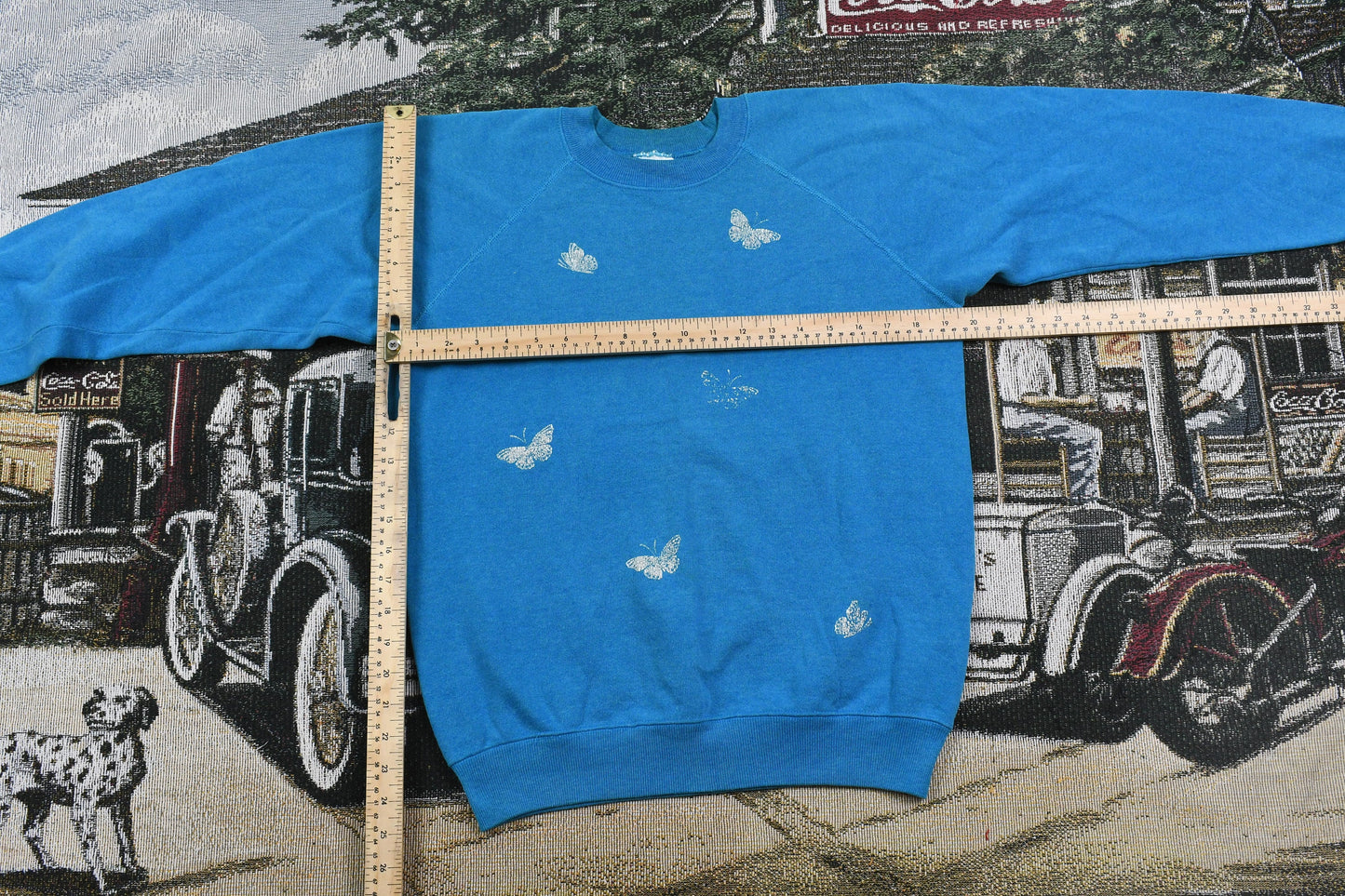 Vintage 1980s Butterfly Graphic Raglan Crewneck / Nature / Butterfly Print / 80s Crewneck / Pullover Sweatshirt / Hanes Made In USA