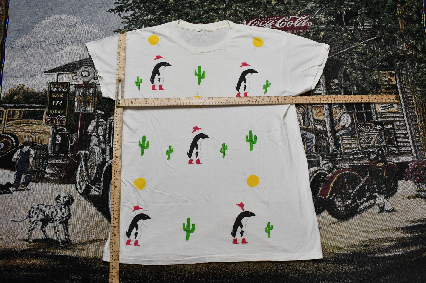 Vintage 1990s Cactus Desert Graphic Single Stitch T-Shirt / 80s / 90s / Streetwear / Retro Style / Plants & Animals / Sunset