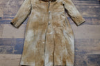 Vintage 1960s Fur Collared Suede Leather Full Length Jacket