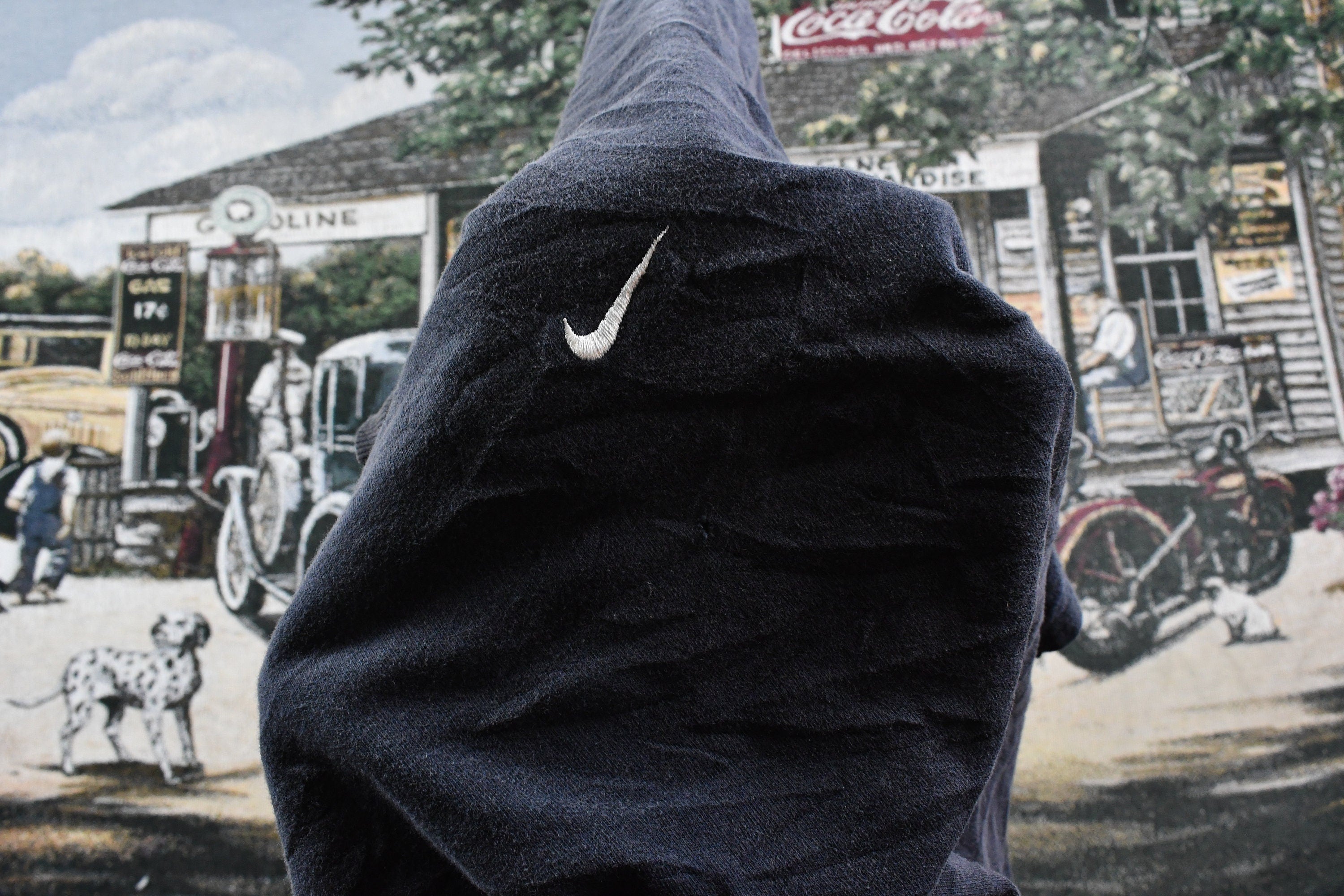 Vintage Y2K Distressed Nike Mini Swoosh Embroidered T-Shirt