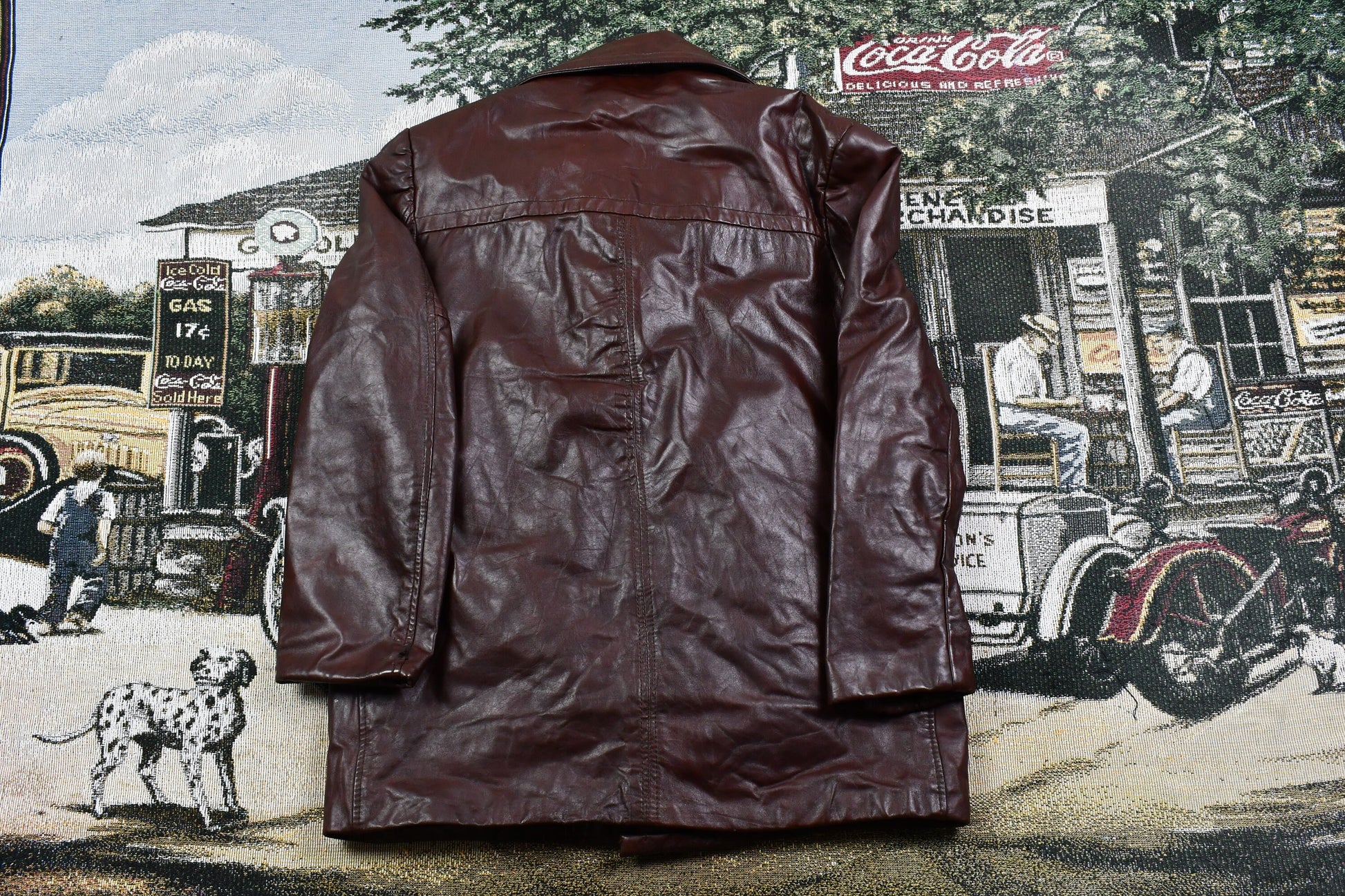 Vintage 1970s Genuine Leather Lined Overcoat