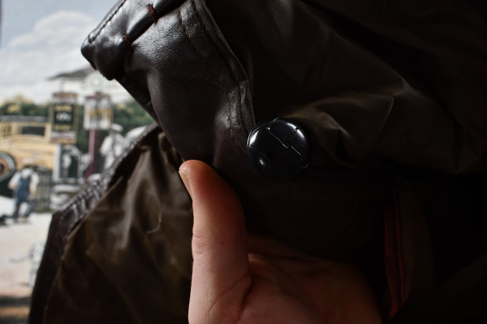 Vintage 1970s Genuine Leather Lined Overcoat